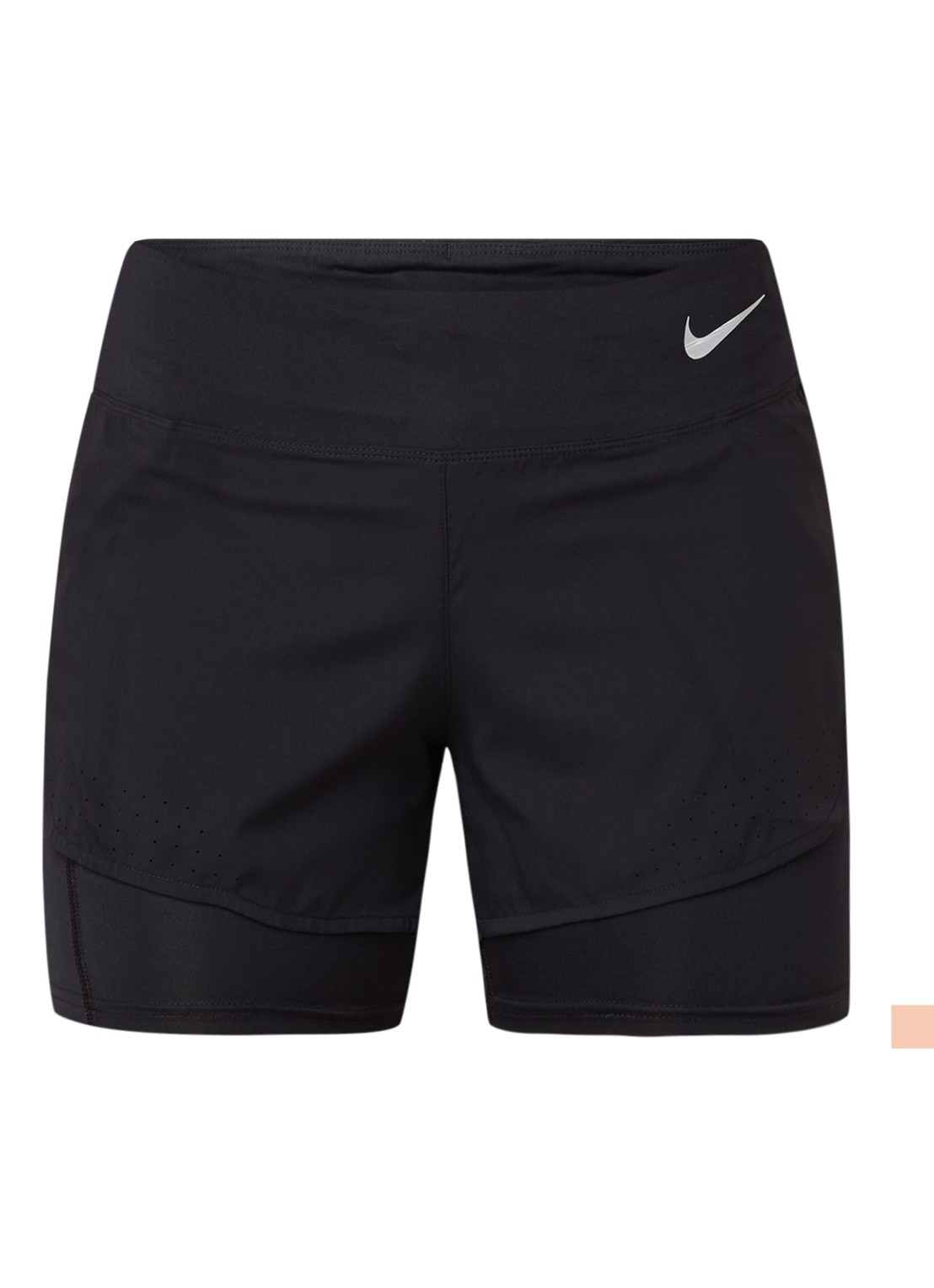 Nike Eclipse 2-in-1 hardloopshorts met mesh - voorkant 3 zwart