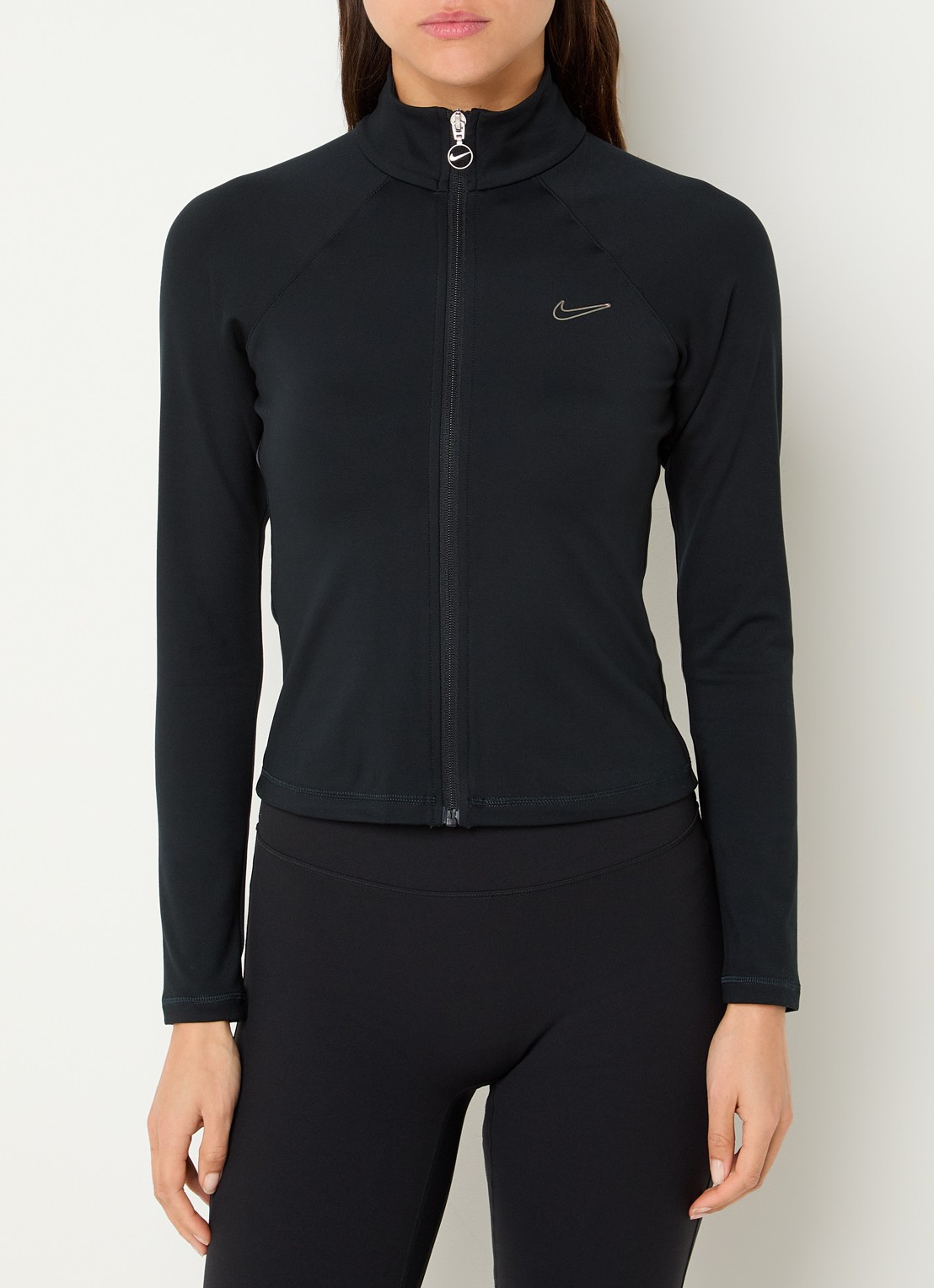 Nike Fitted vest met opstaande kraag - detail zwart