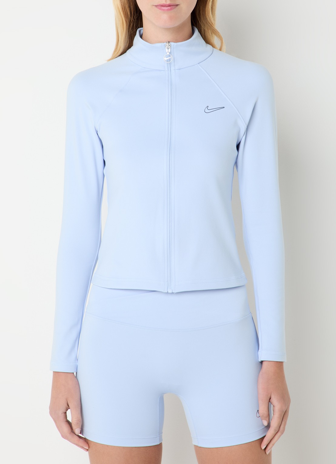Nike Fitted vest met opstaande kraag - detail lichtblauw