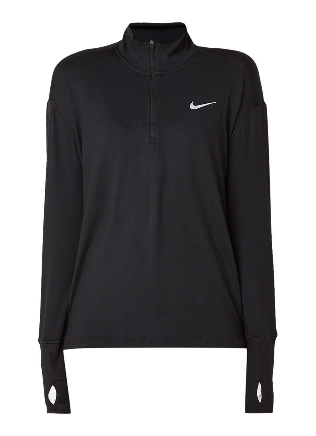 Nike Hardlooptop met halve rits - voorkant 3 zwart