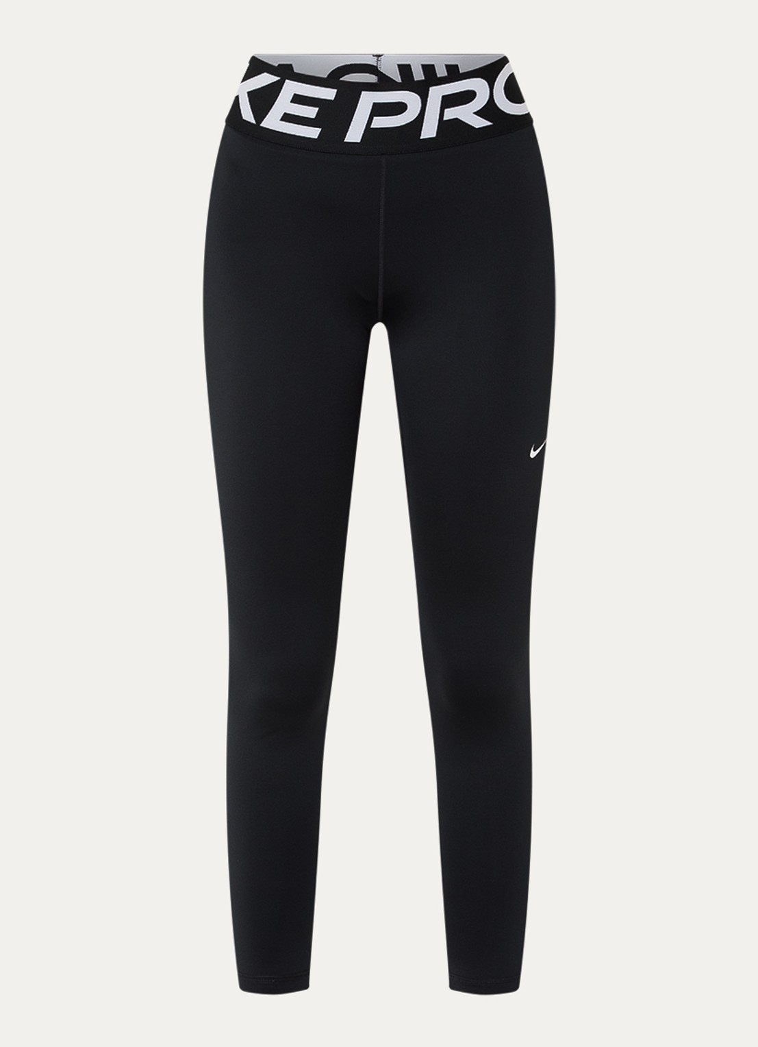Nike High waist skinny fit legging met dri-fit en logoband - voorkant 4 zwart