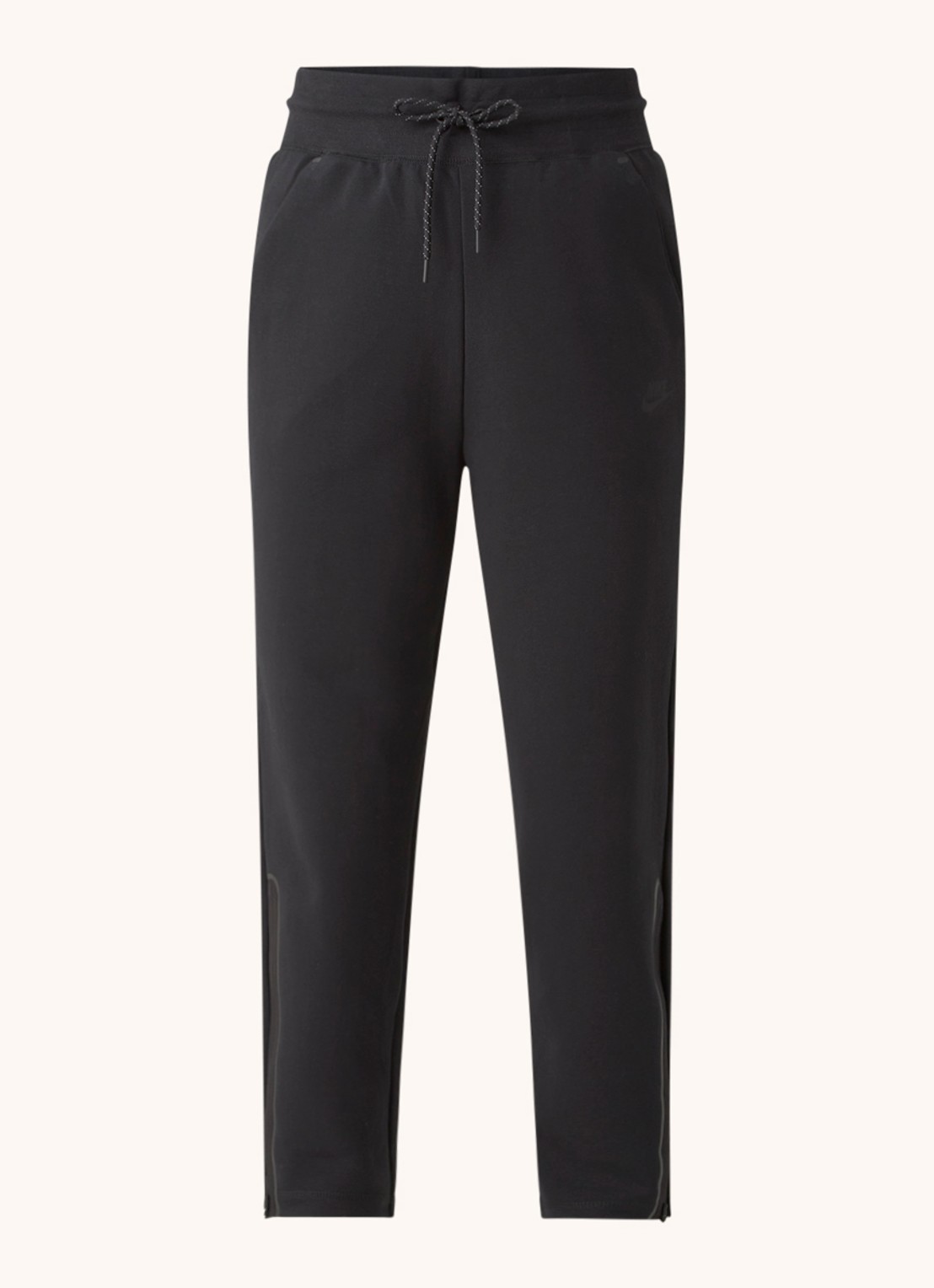 Nike High waist tapered fit cropped joggingbroek met logo - voorkant 2 zwart