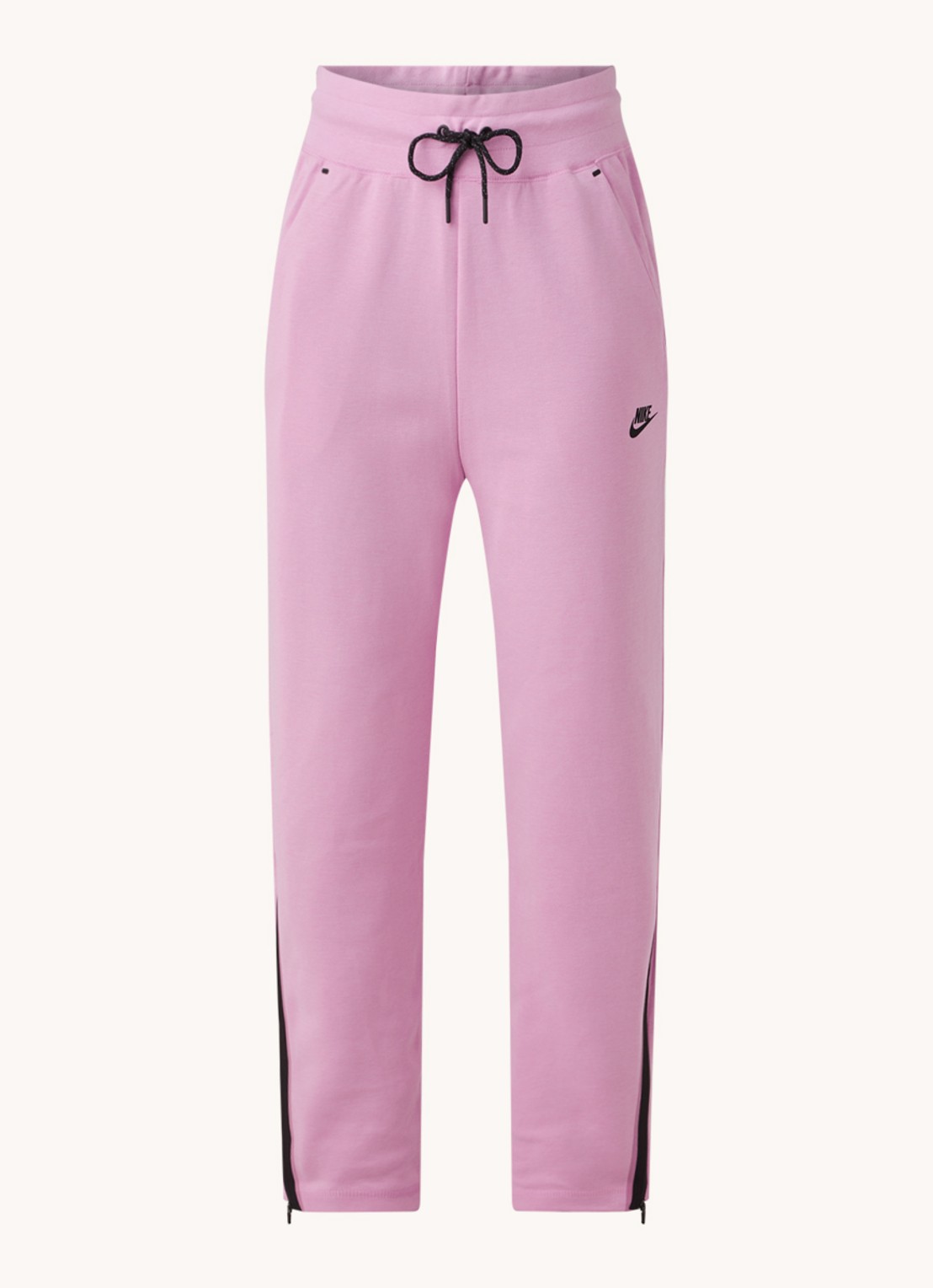 Nike High waist tapered fit cropped joggingbroek met logo - voorkant roze