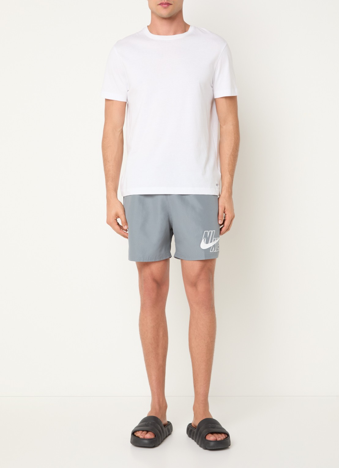 Nike Loose fit zwemshort met logo en steekzakken - voorkant 4 olijfgroen