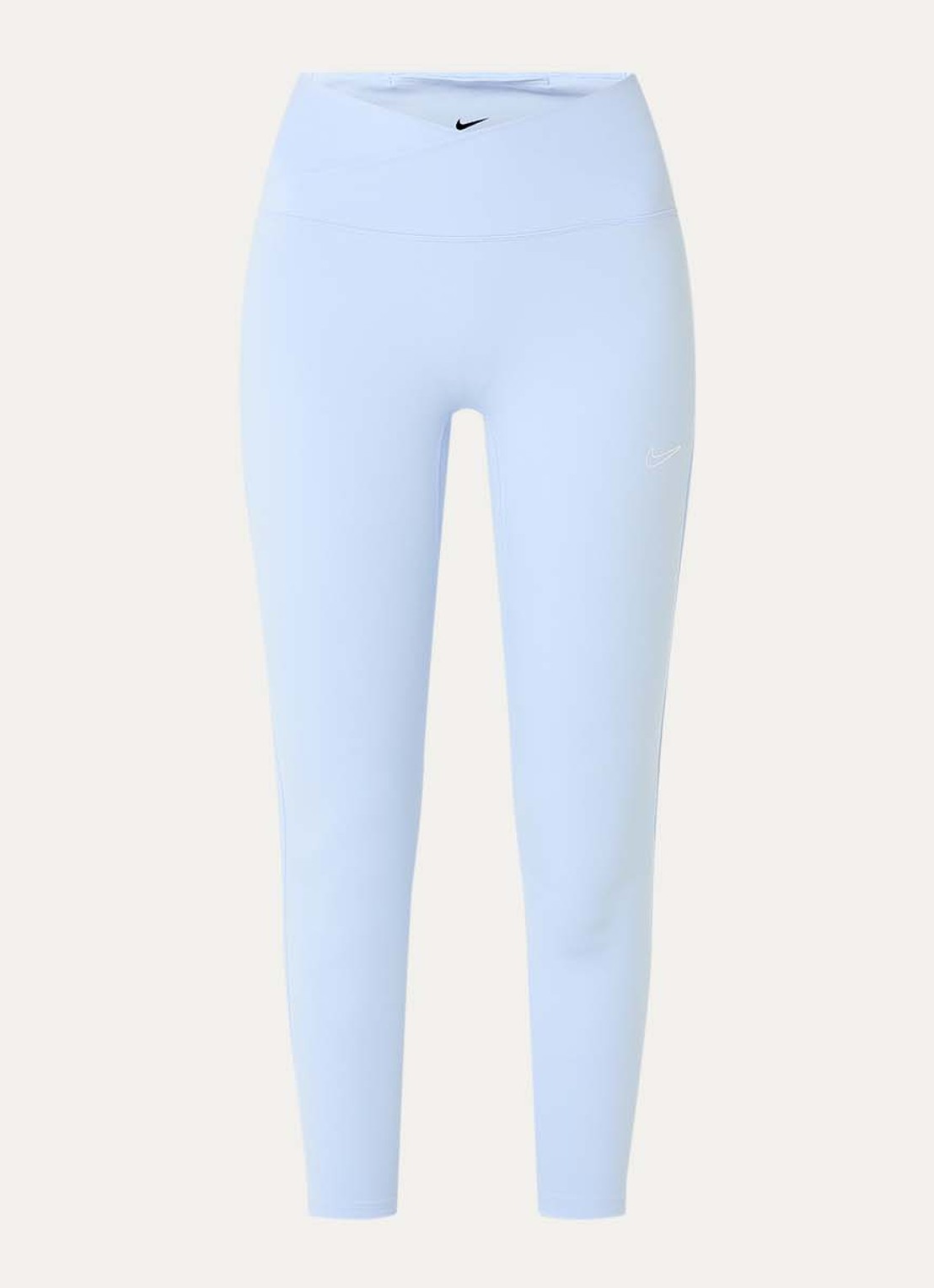 Nike One high waist cropped trainingslegging met dri-FIT en logo - voorkant 2 lichtblauw