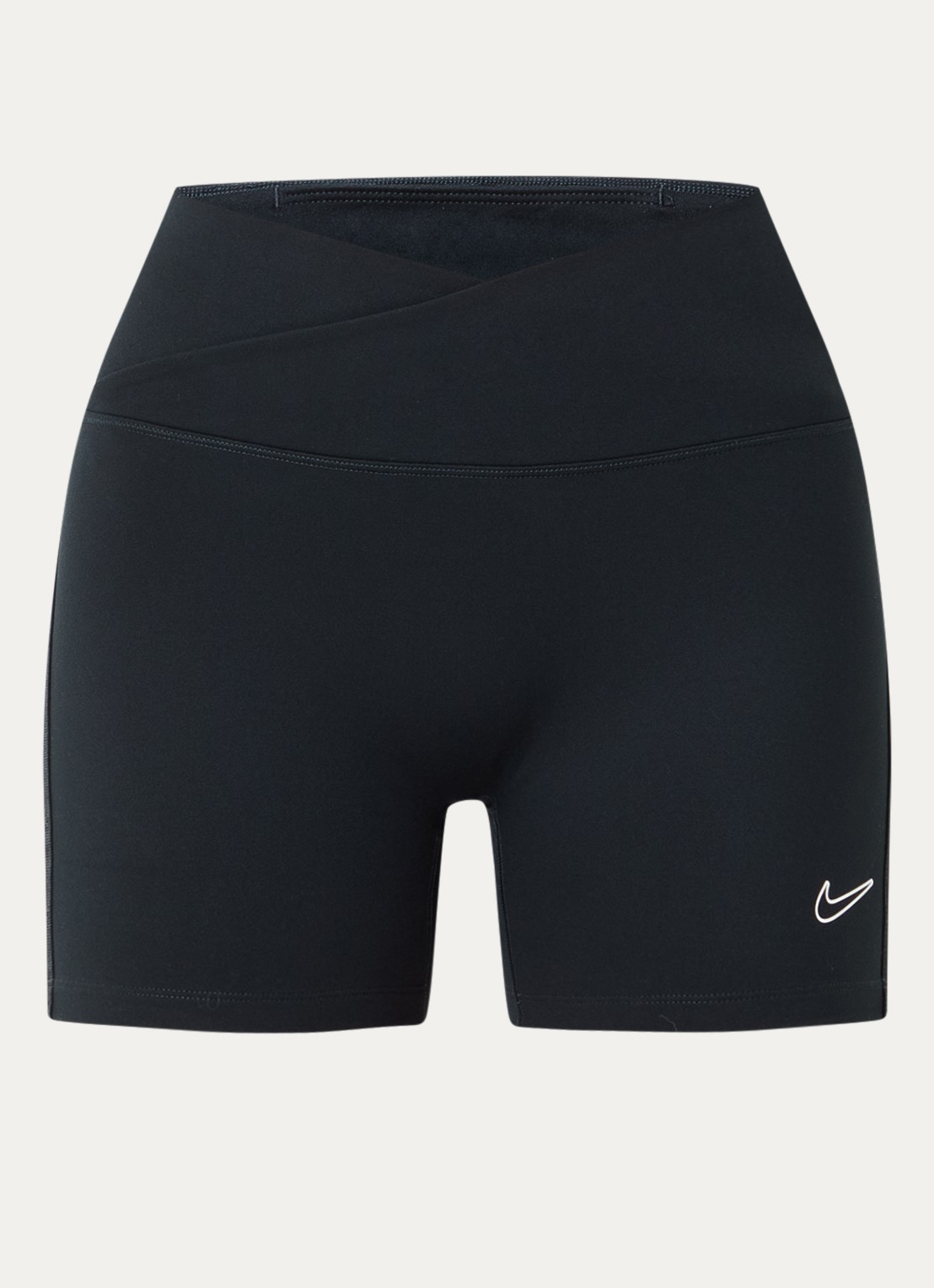 Nike One high waist skinny fit korte trainingsshort met Dri-FIT en logo - voorkant zwart