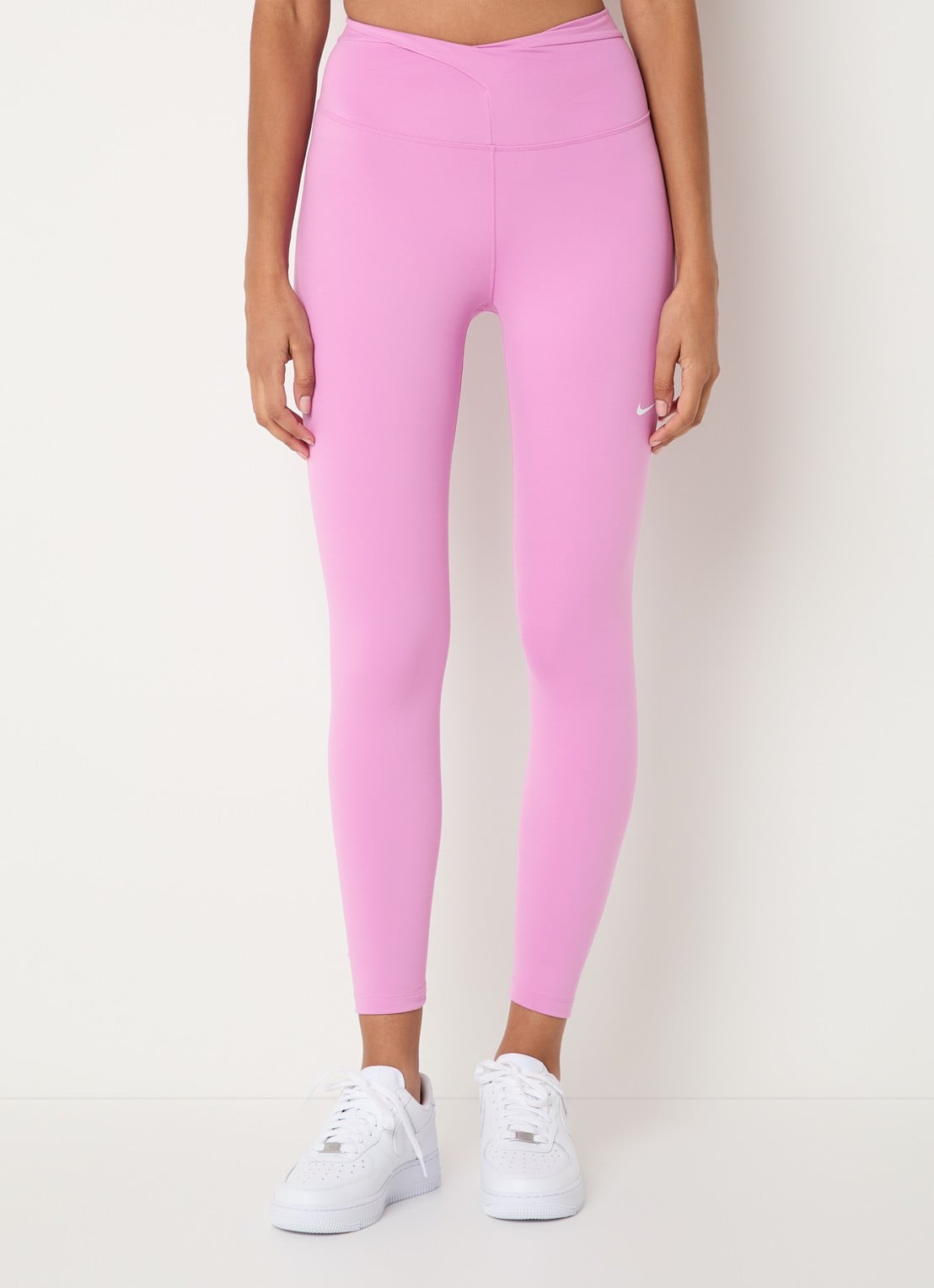 Nike One high waist skinny fit trainingslegging met logo - detail 4 roze