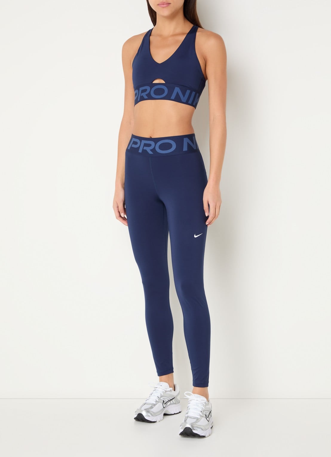 Nike Sculpt high waist skinny fit trainingslegging - voorkant 3 donkerblauw