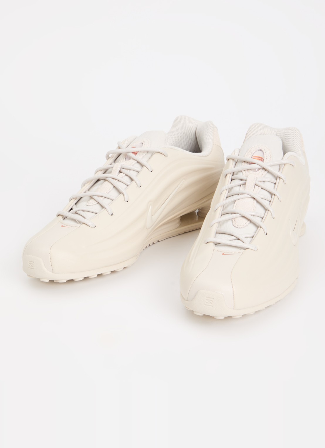 Nike Shox Z S sneaker van leer - detail creme