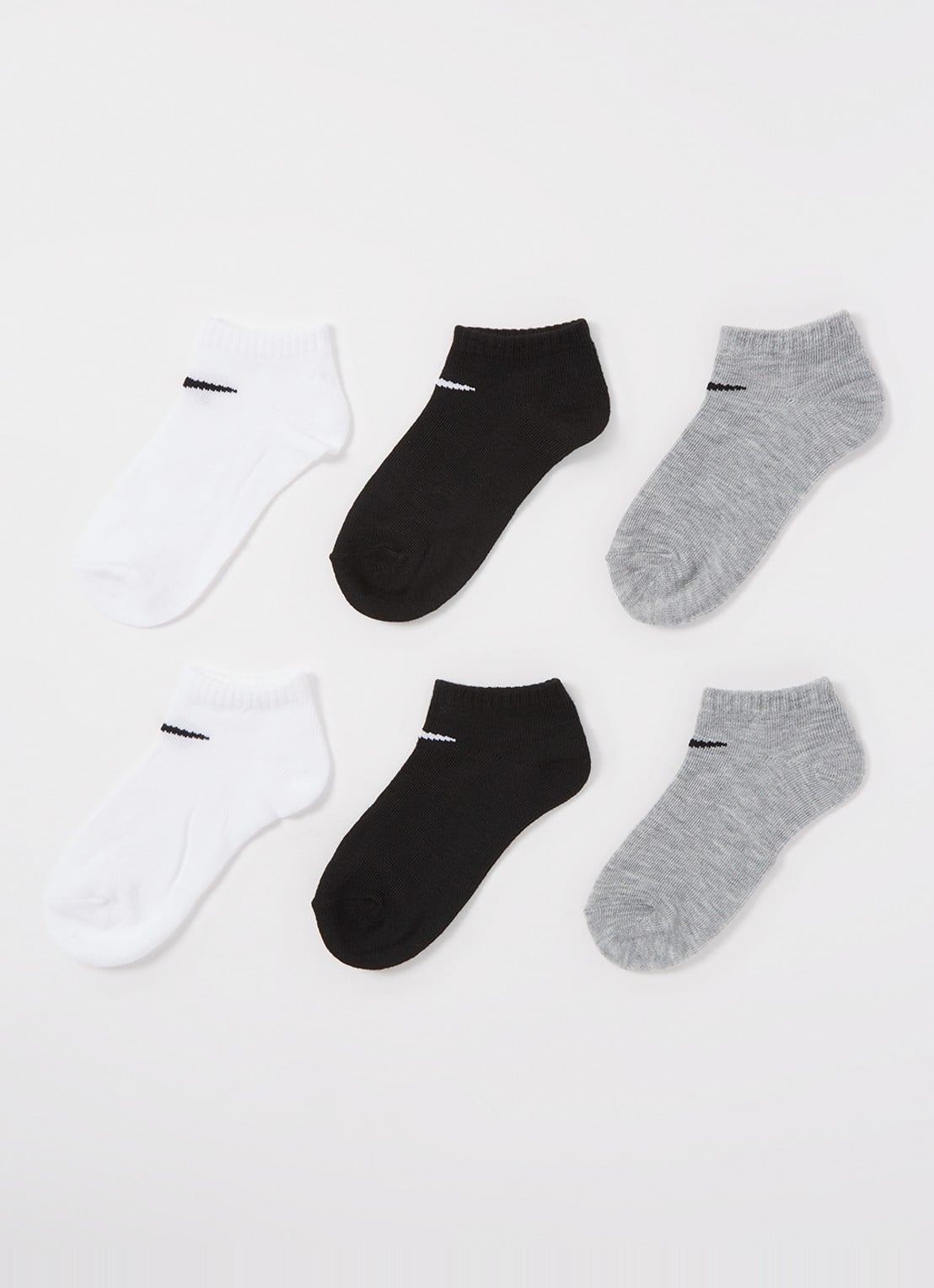 Nike Sneakersokken met logo in 6-pack - voorkant grijs