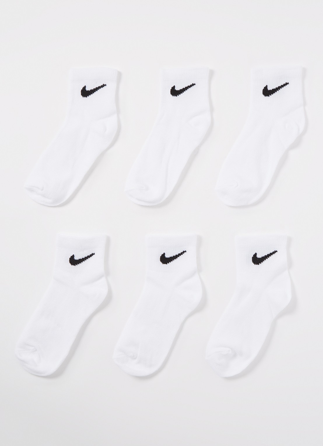 Nike Sneakersokken met logo in 6-pack - voorkant wit