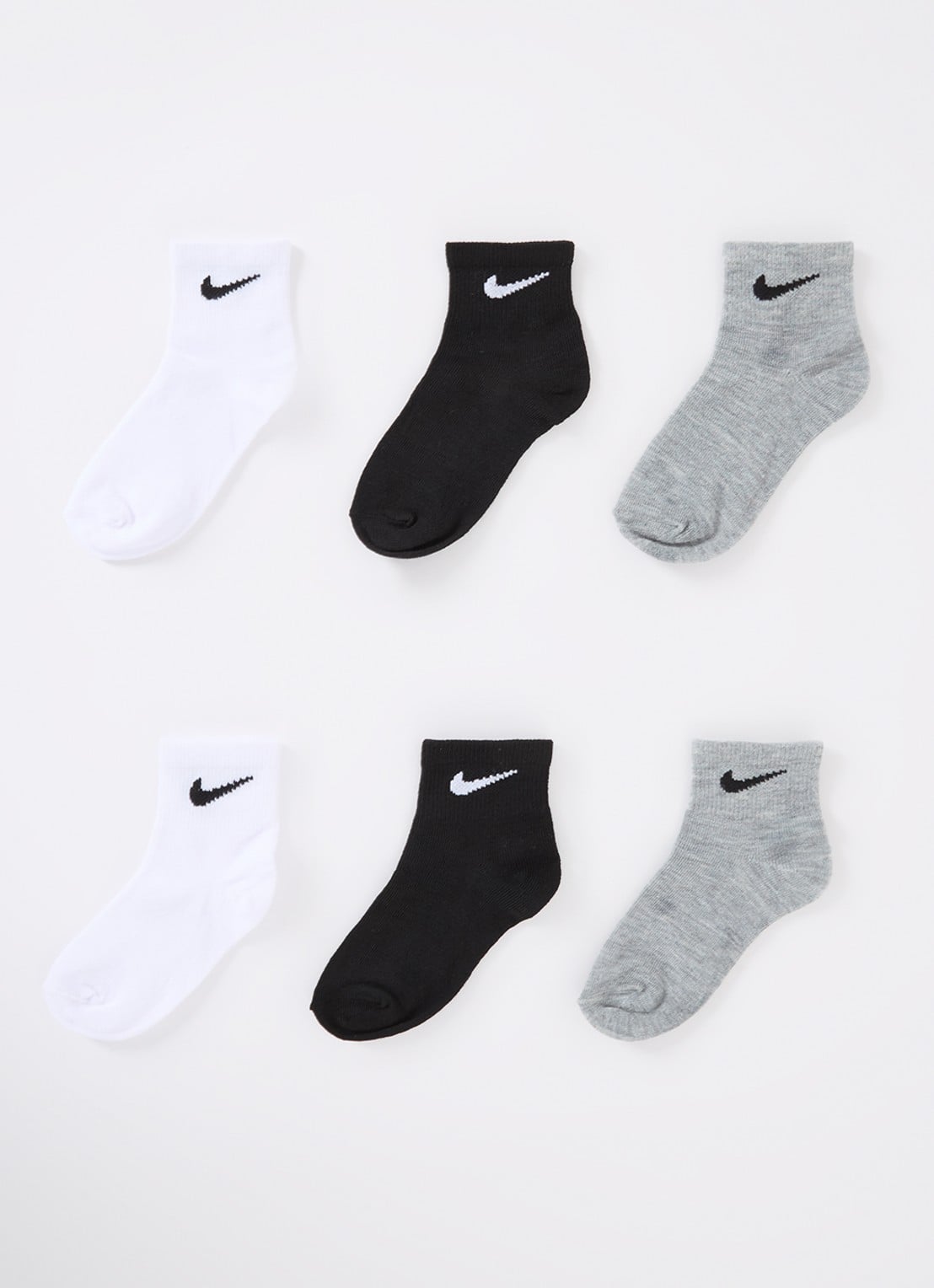 Nike Sneakersokken met logo in 6-pack - voorkant grijs