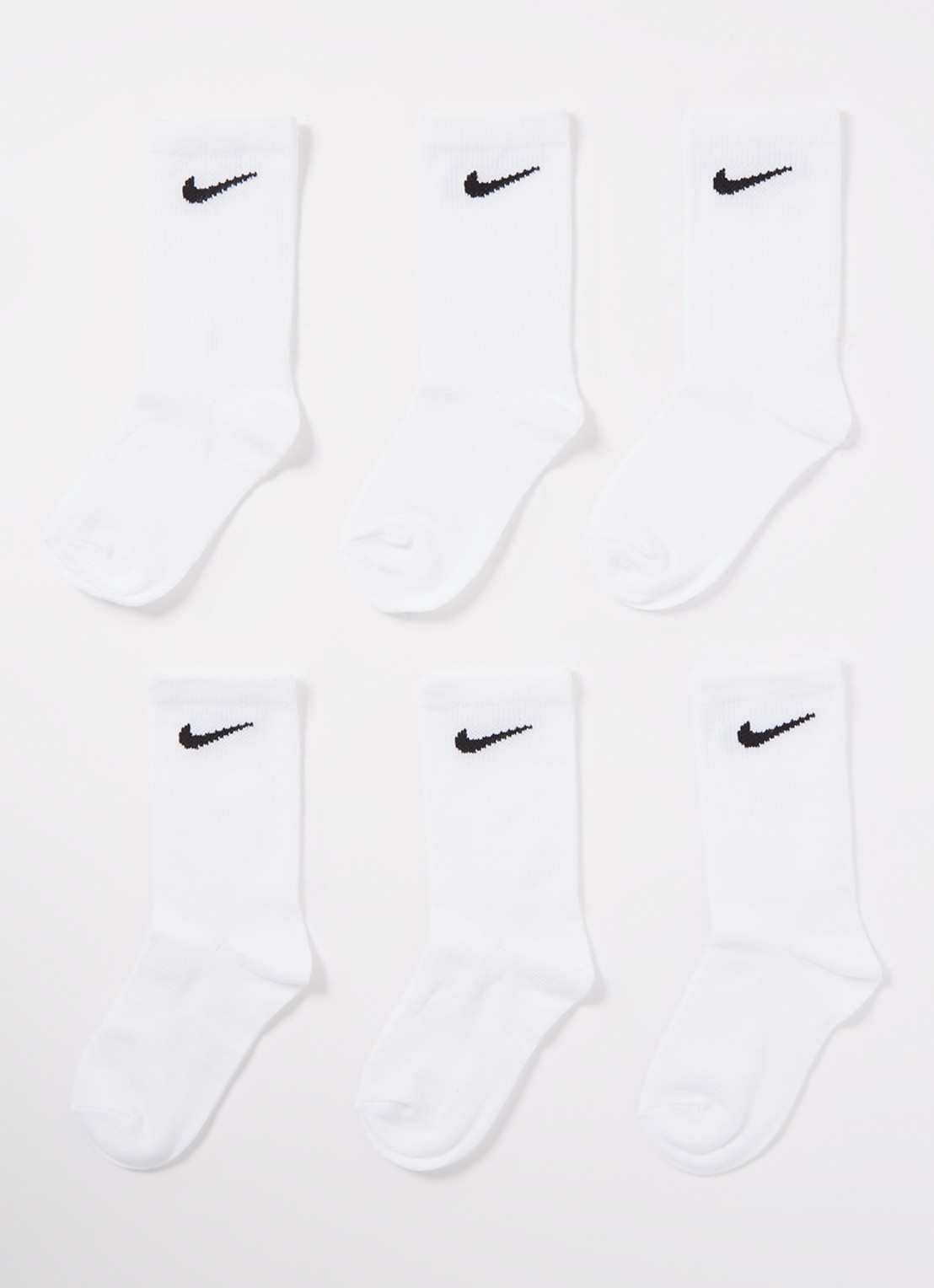 Nike Sokken met logo in 6-pack - voorkant wit