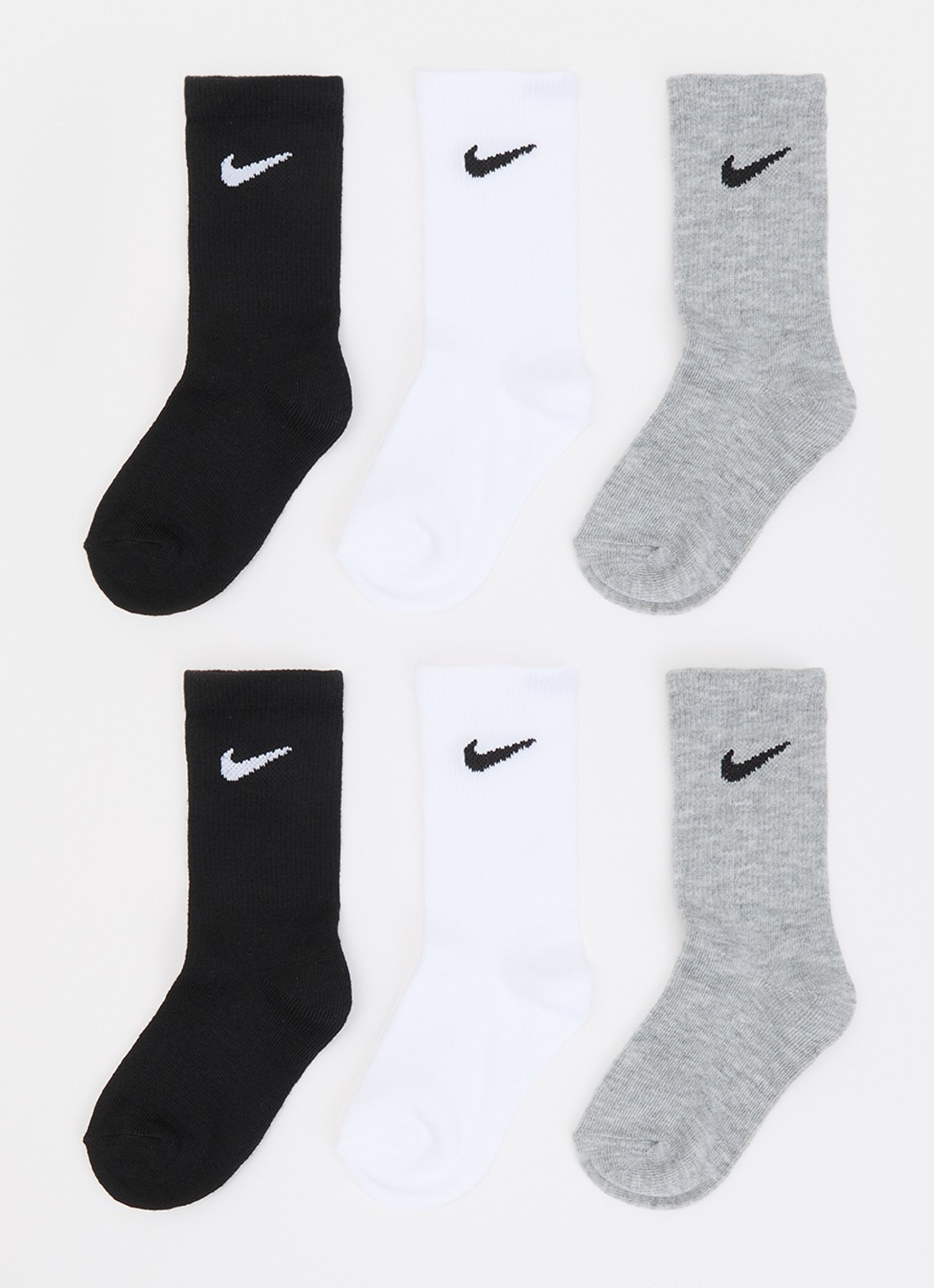Nike Sokken met logo in 6-pack - voorkant grijs