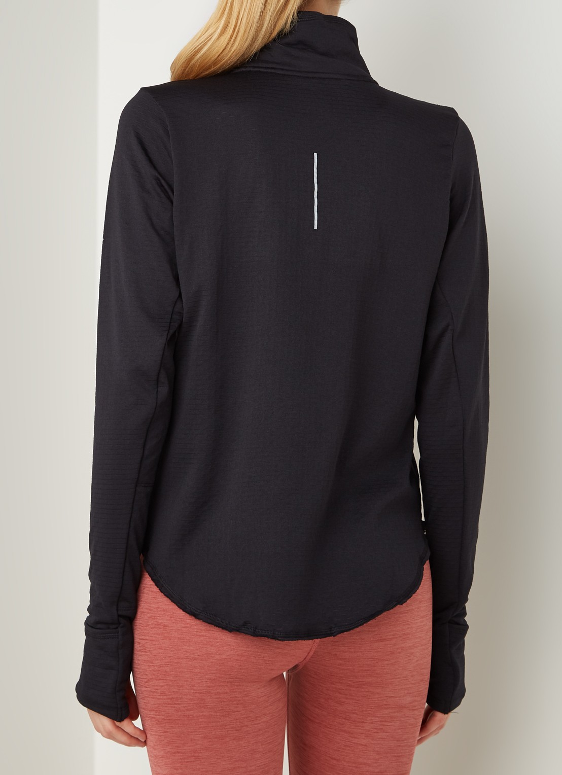 Nike Sphere hardloop longsleeve met halve rits - achterkant 4 zwart