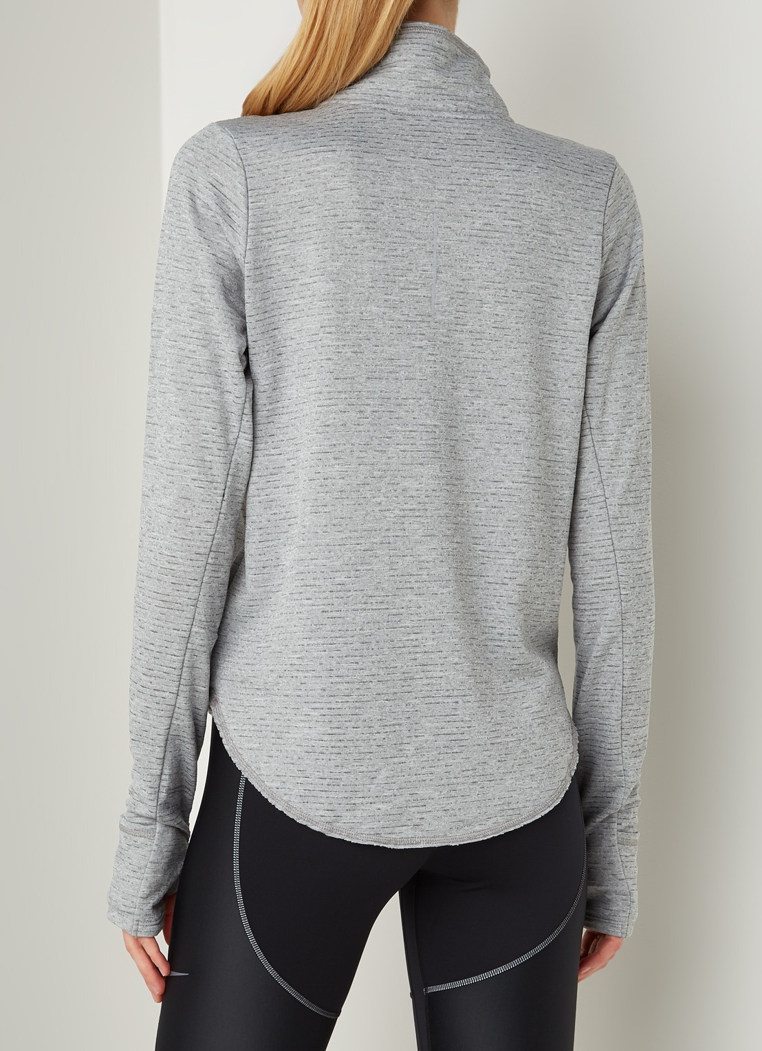 Nike Sphere hardloop longsleeve met halve rits - achterkant 4 grijs