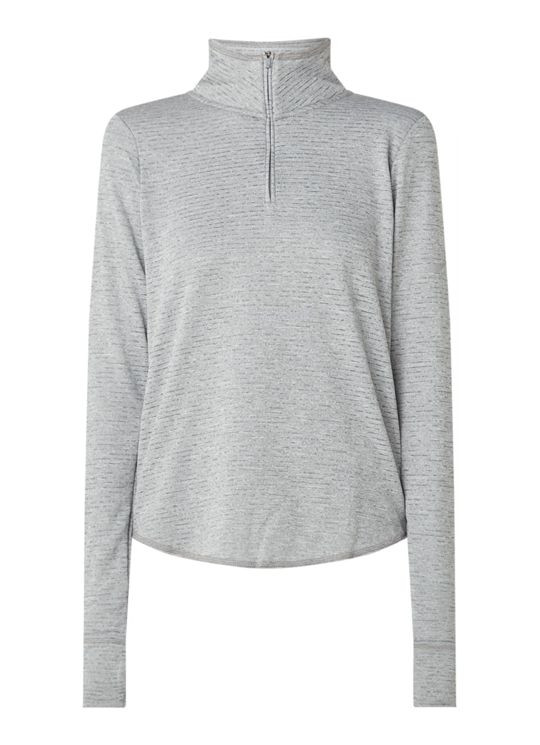 Nike Sphere hardloop longsleeve met halve rits - voorkant grijs