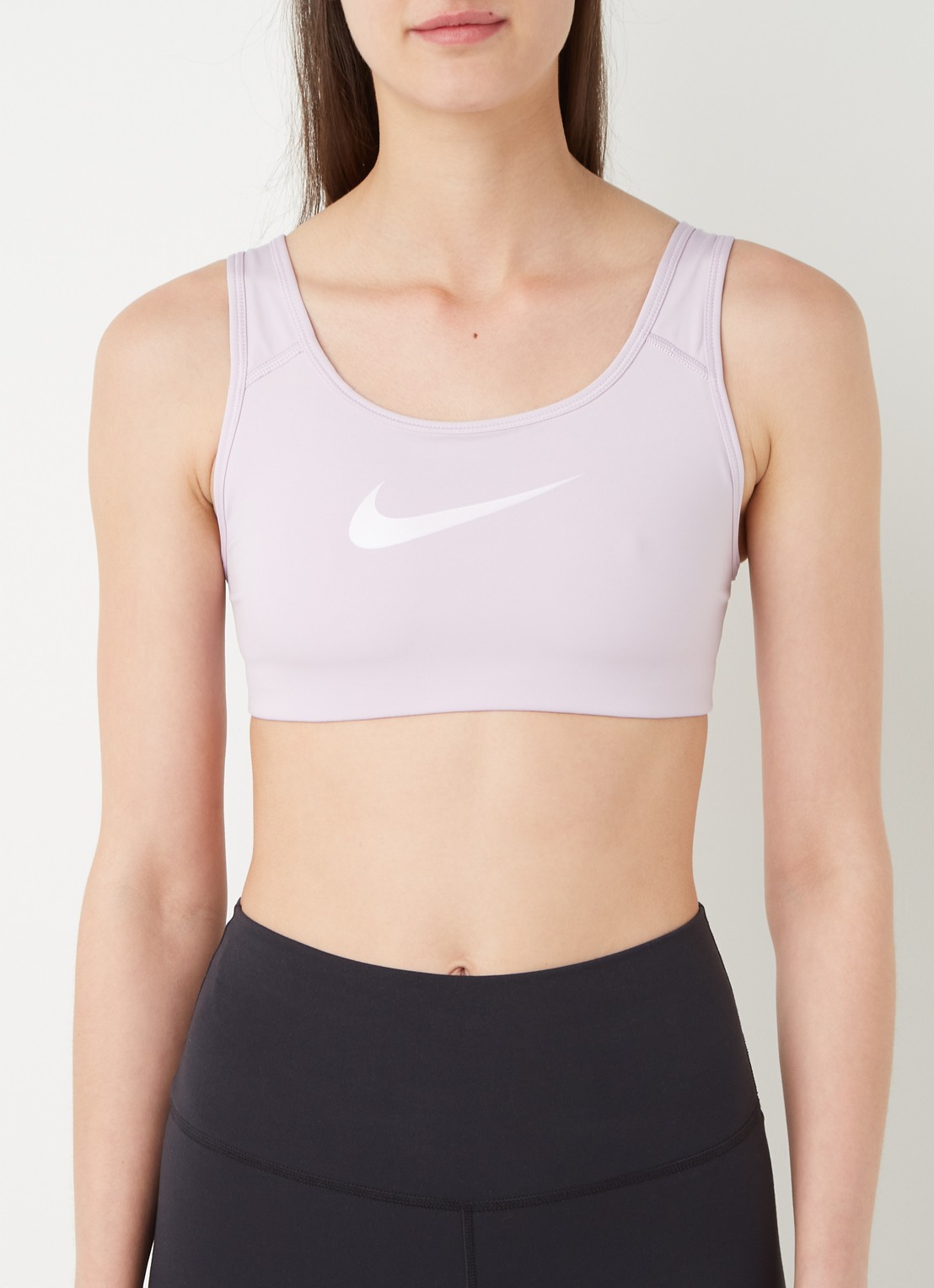 Nike Sport bh met medium support en logoprint - detail 4 lichtpaars