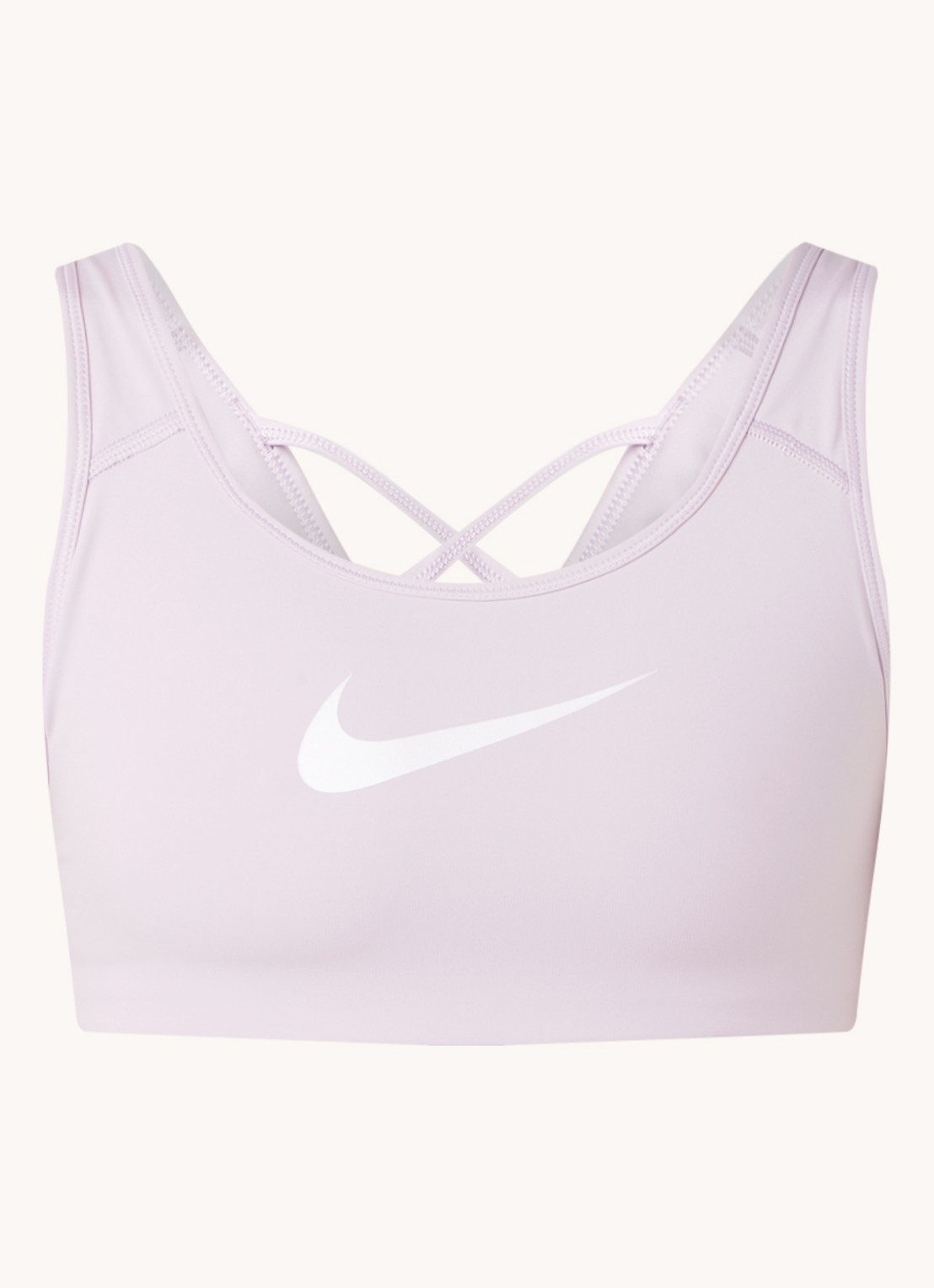 Nike Sport bh met medium support en logoprint - voorkant 2 lichtpaars