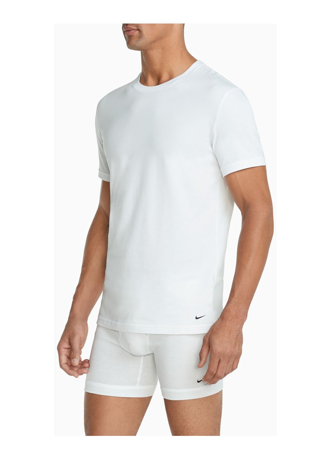 Nike T-shirt van katoenblend in 2-pack - detail wit