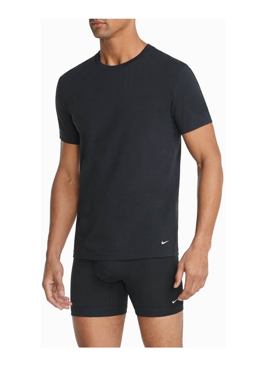 Nike T-shirt van katoenblend in 2-pack - detail 4 zwart