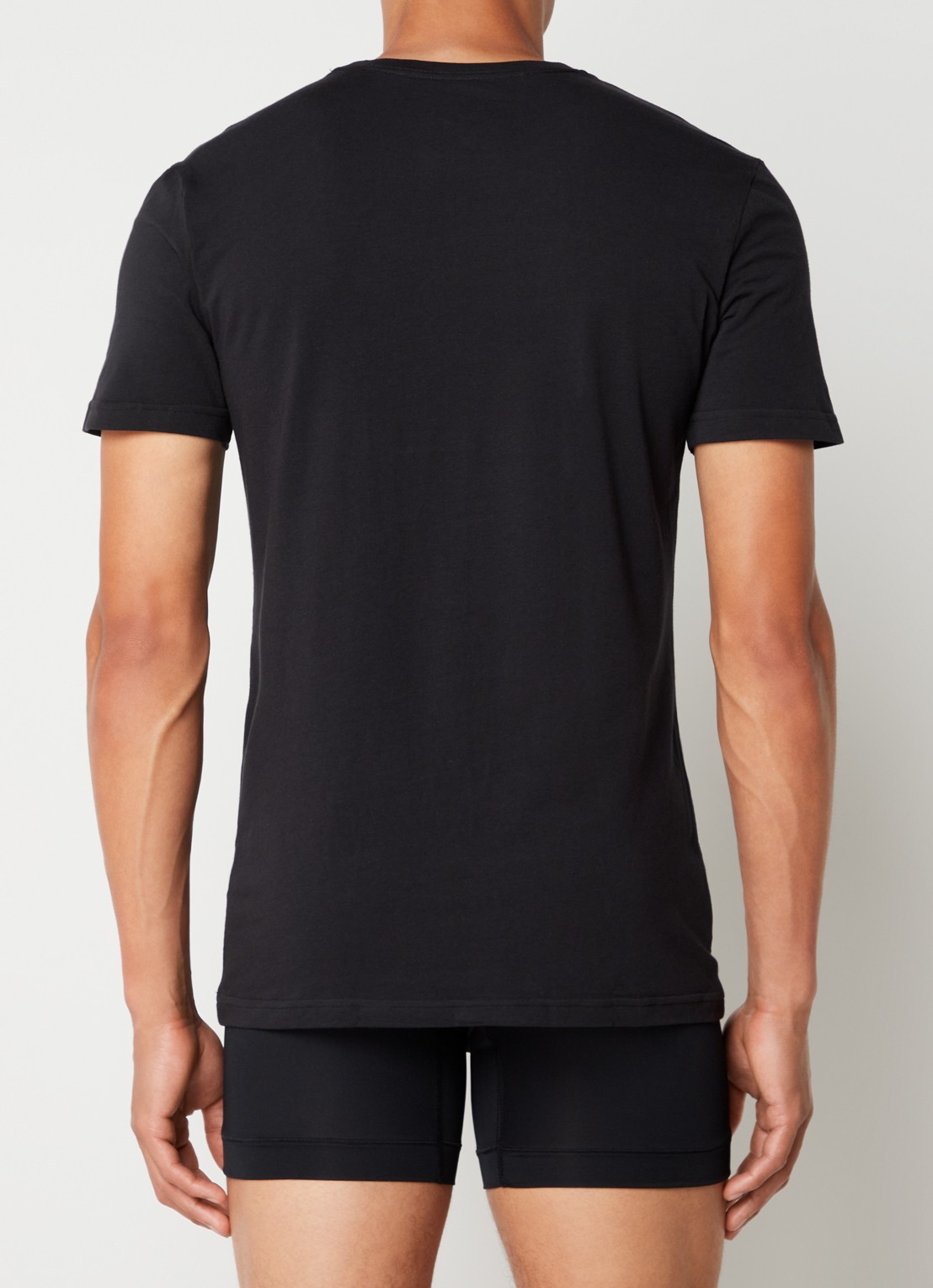 Nike T-shirt van katoenblend in 2-pack - achterkant zwart