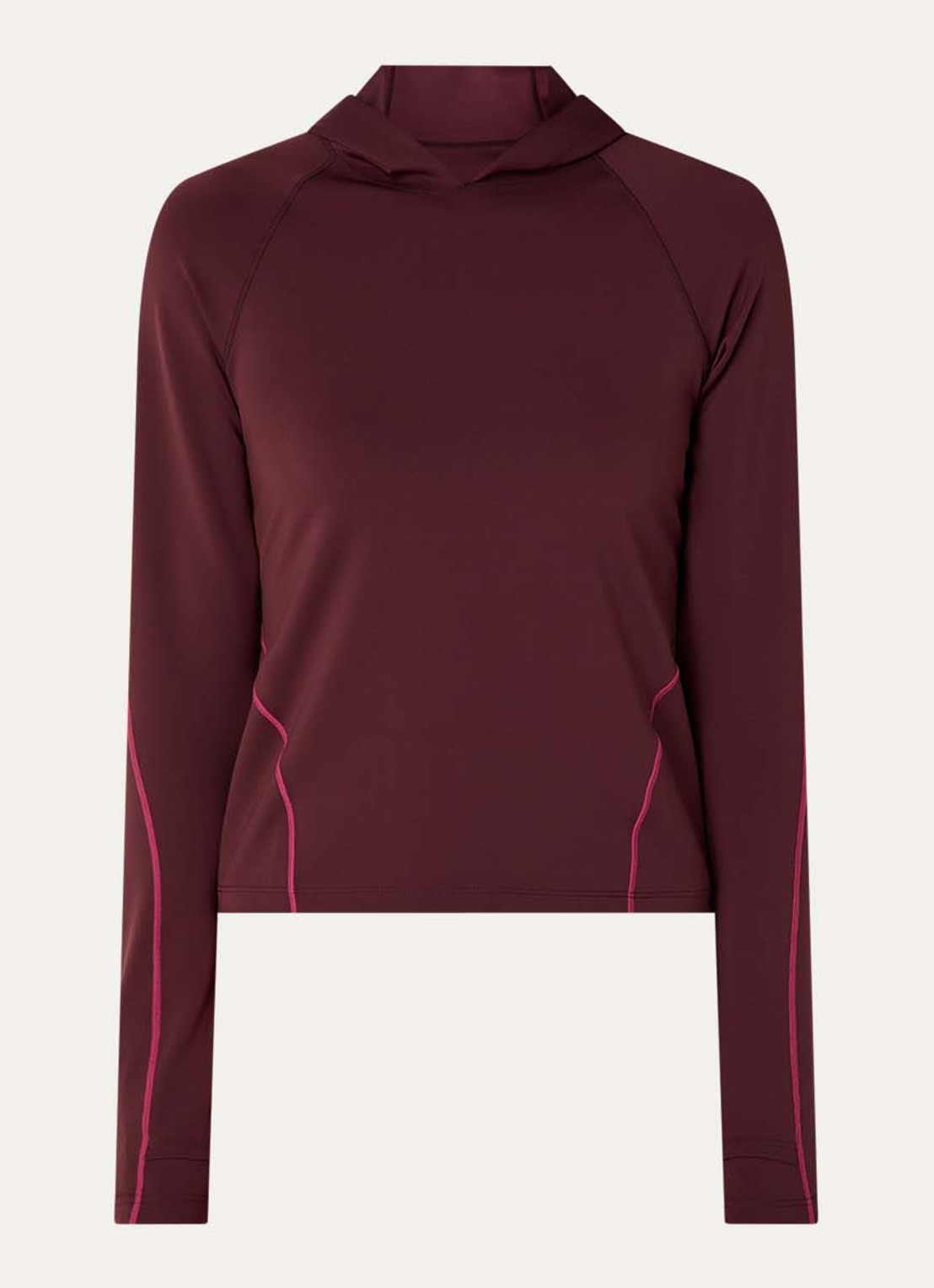 Nike Universa trainings longsleeve met capuchon - voorkant bordeauxrood