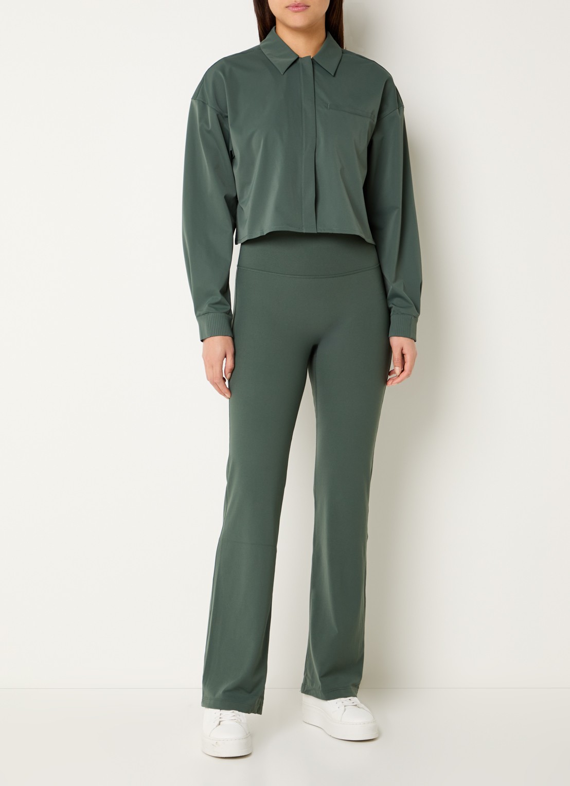 Nike Zenvy high waist flared fit legging - voorkant 5 groen