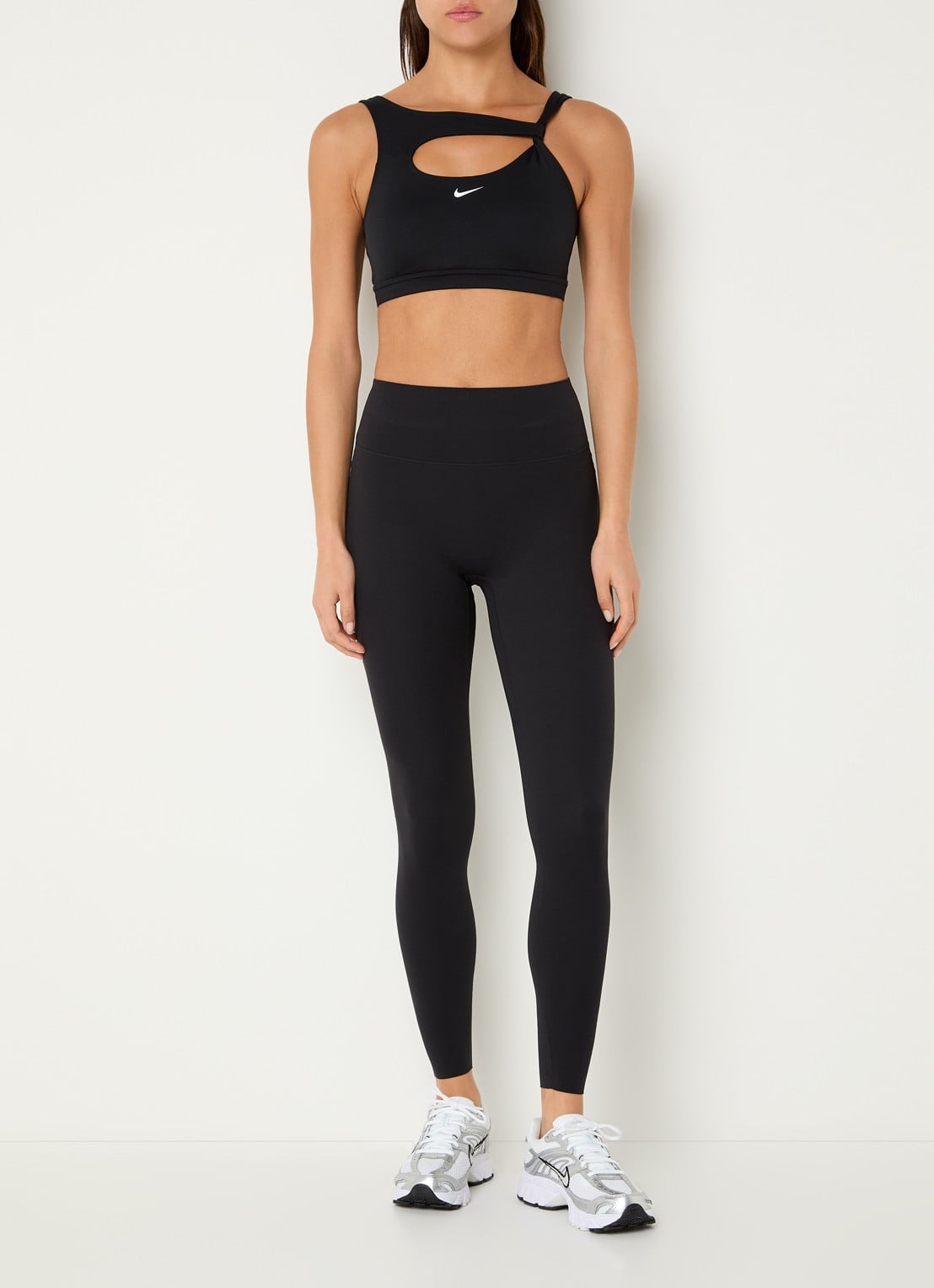 Nike Zenvy high waist skinny fit trainingslegging  - voorkant 3 zwart