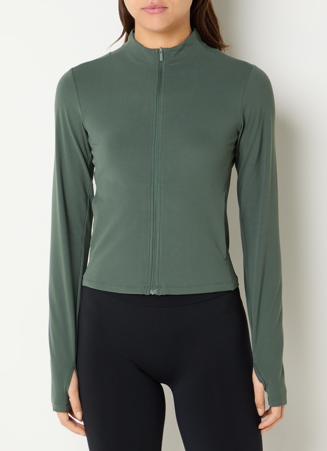 Nike Zenvy sweatvest met steekzakken - detail groen
