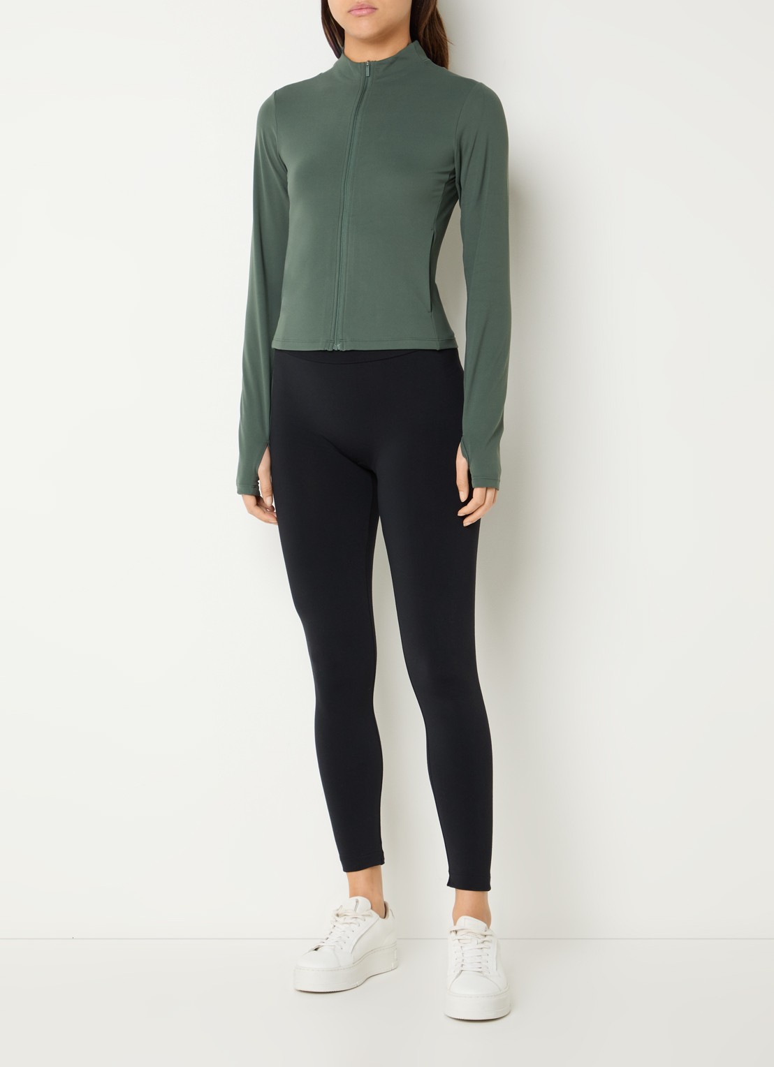 Nike Zenvy sweatvest met steekzakken - voorkant 3 groen