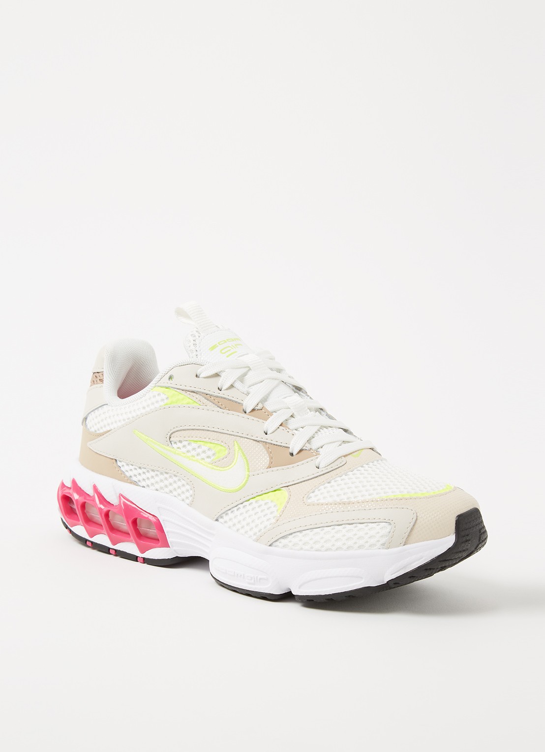 Nike Zoom Air Fire hardloopschoen met leren details - voorkant 5 beige