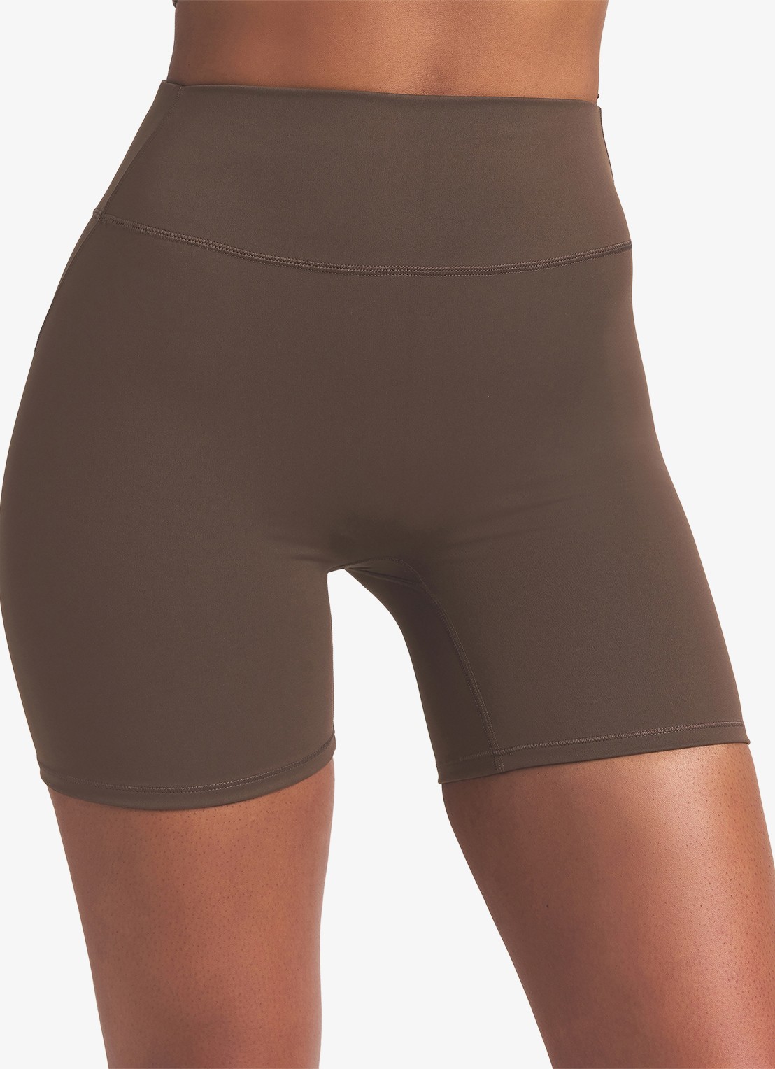 NikeSKIMS Matte high waist skinny fit korte trainingslegging - detail 3 lichtbruin