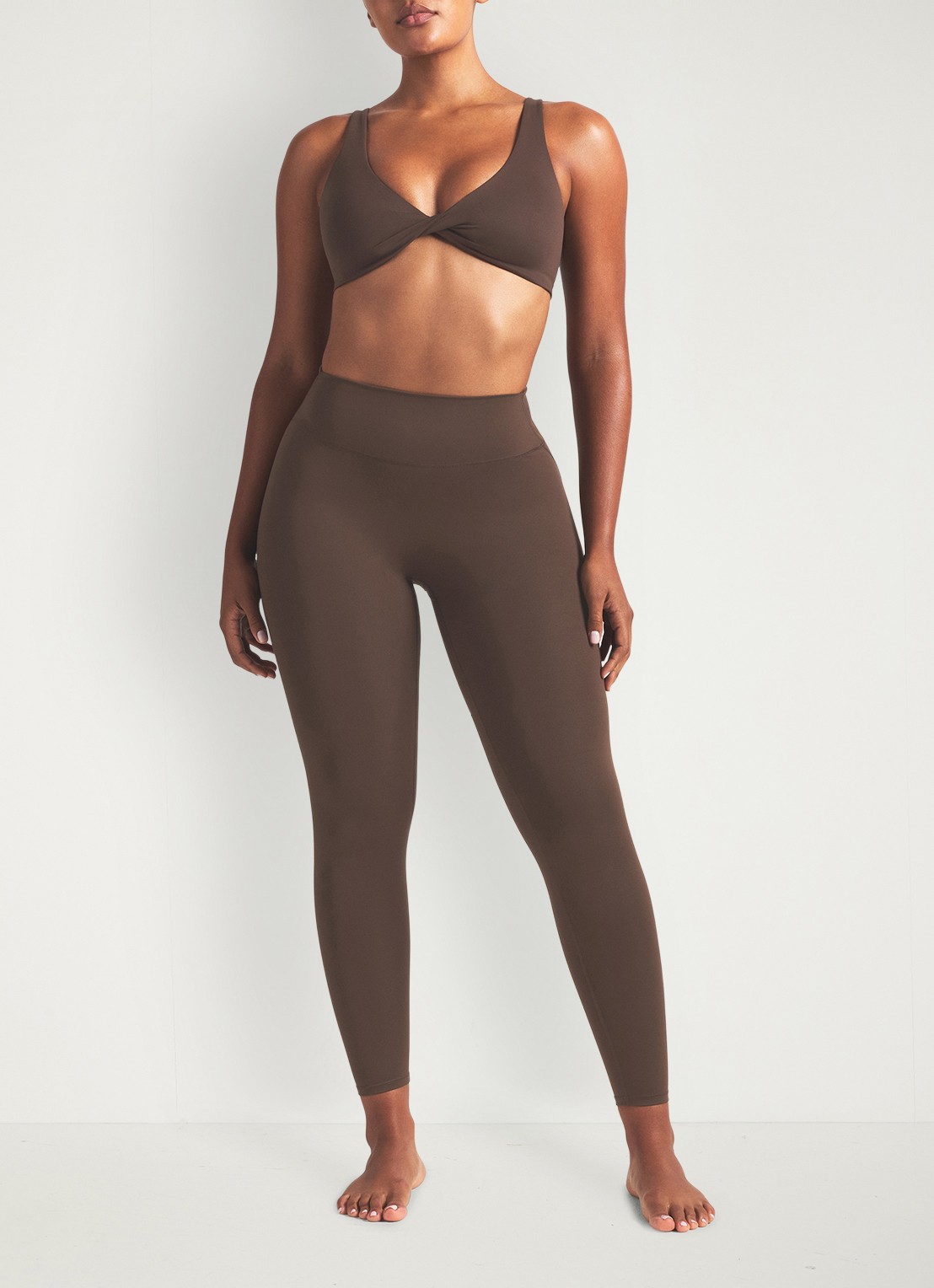 NikeSKIMS Matte high waist skinny fit trainingslegging - detail 4 lichtbruin