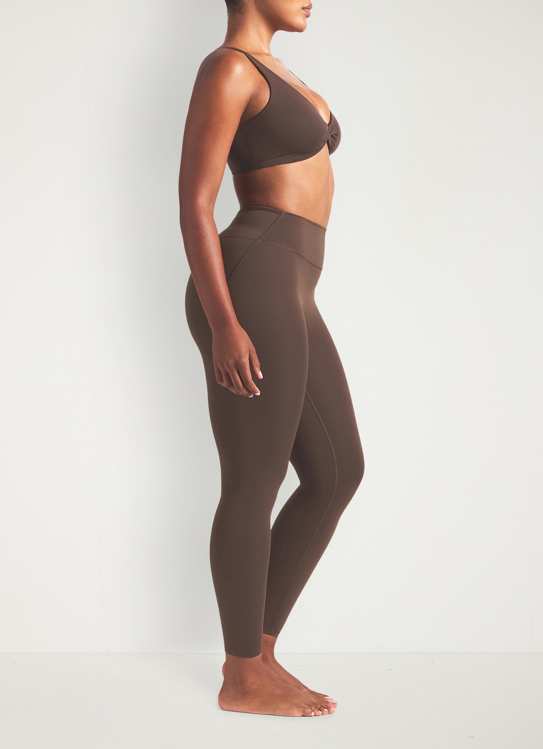 NikeSKIMS Matte high waist skinny fit trainingslegging - detail 6 lichtbruin