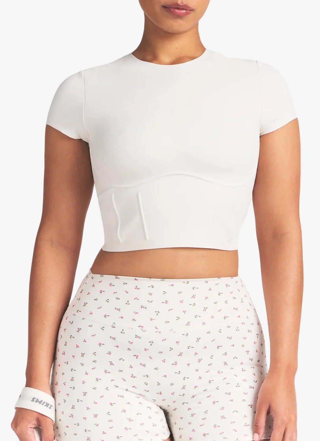 NikeSKIMS Matte trainings crop top met stretch - detail wit