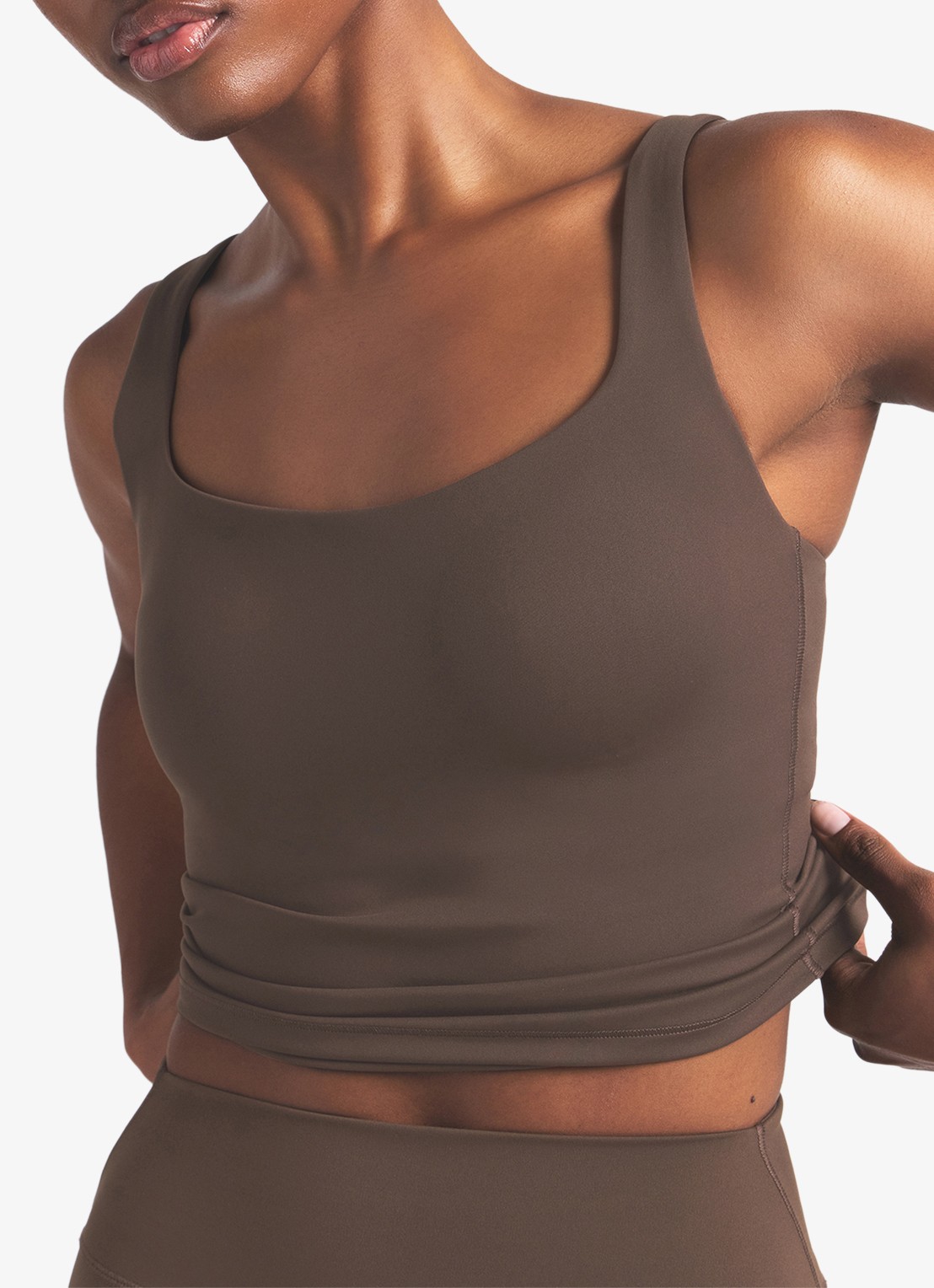 NikeSKIMS Matte trainings crop top met stretch - detail 4 lichtbruin