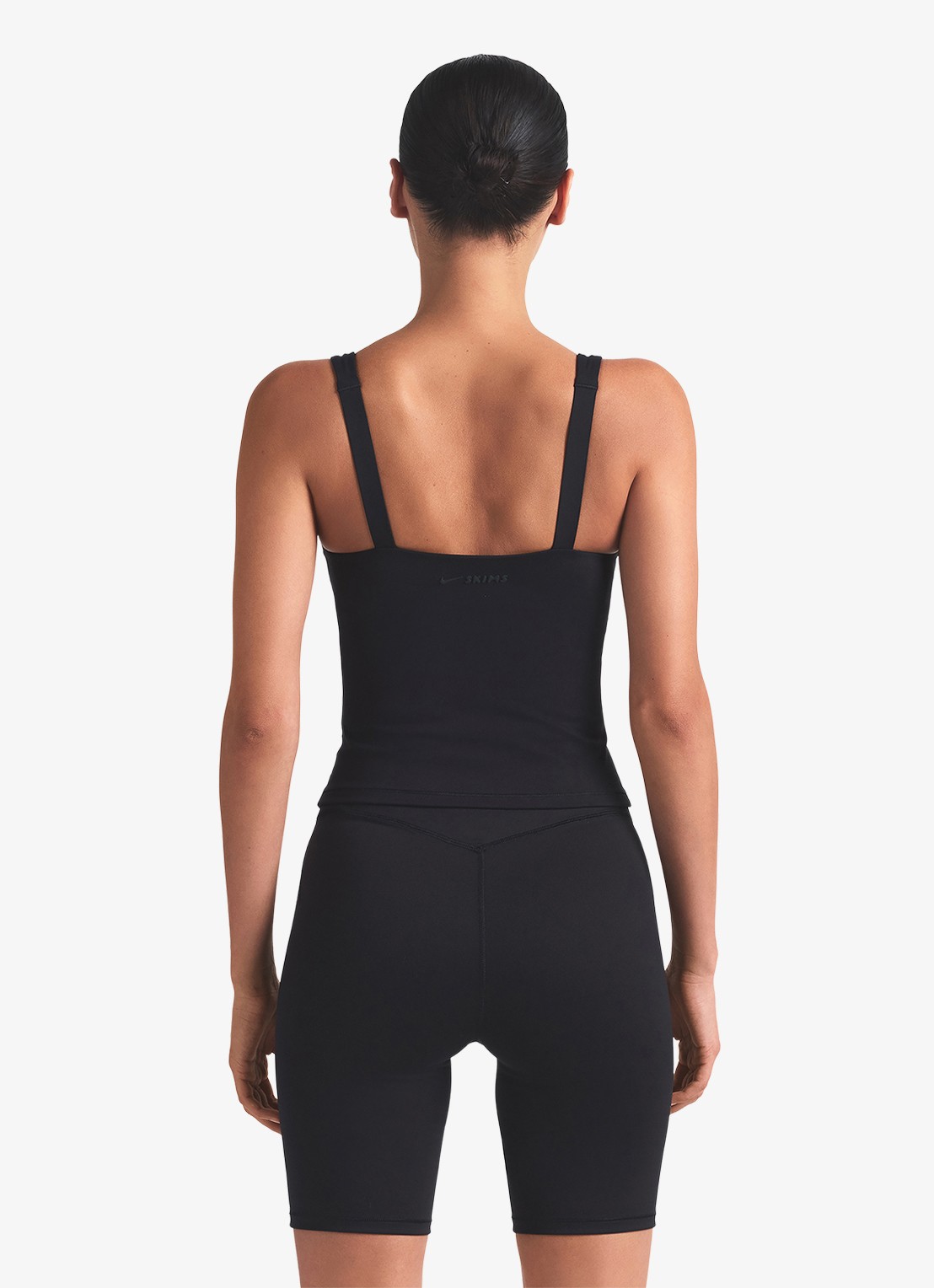 NikeSKIMS Matte trainings crop top met stretch - achterkant 3 zwart