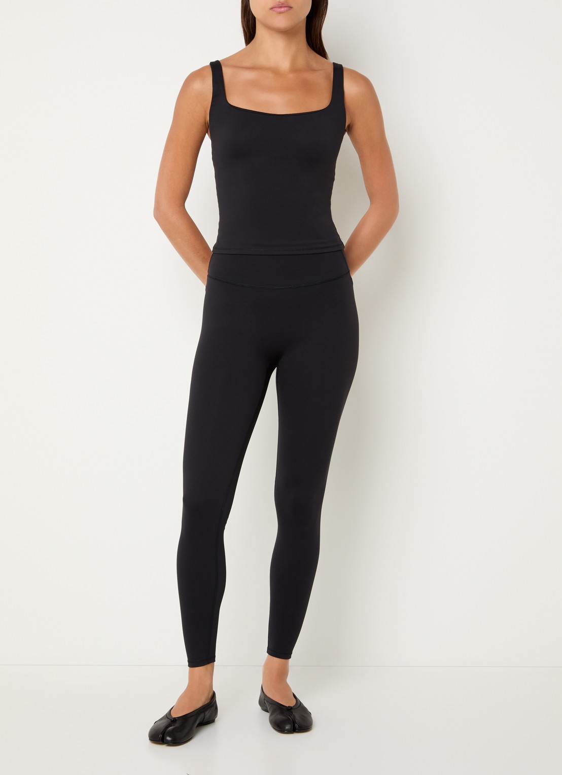 NikeSKIMS Matte trainings crop top met stretch - voorkant 2 zwart