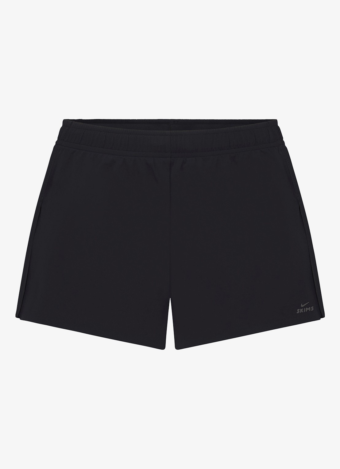 NikeSKIMS Mid waist straight fit korte broek met logo - voorkant zwart