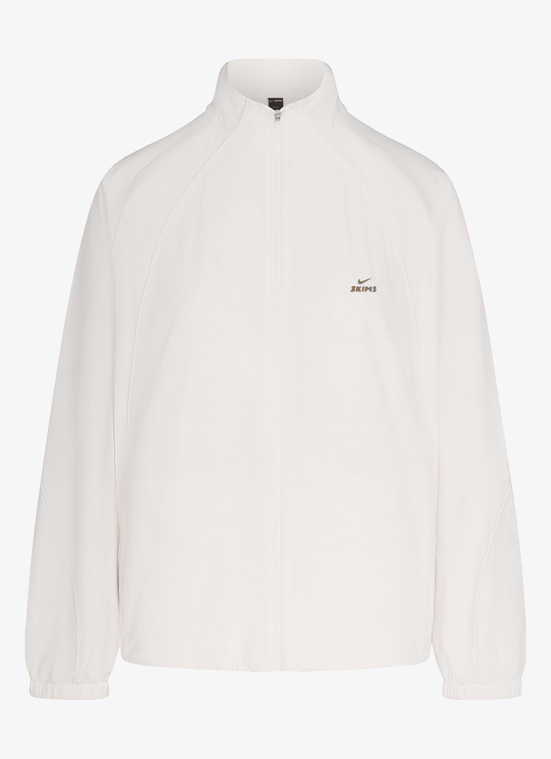 NikeSKIMS Oversized trackvest met logo en ritszakken - voorkant 3 ivoor