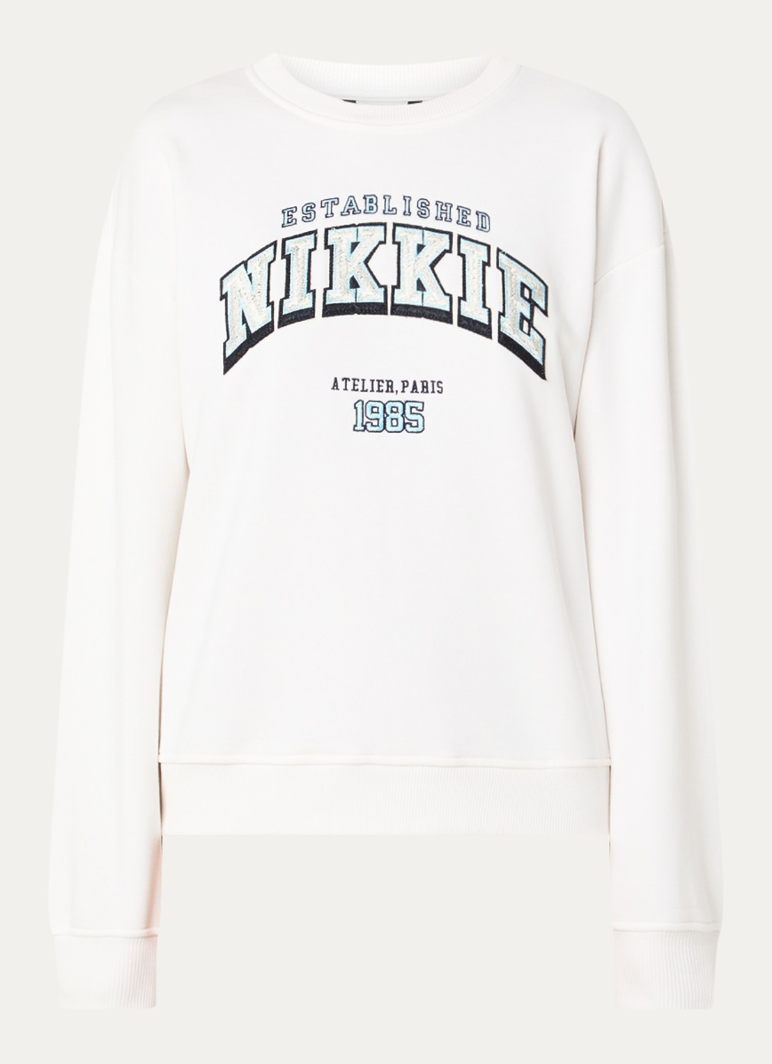 NIKKIE 1985 Sweater met logo - voorkant wit