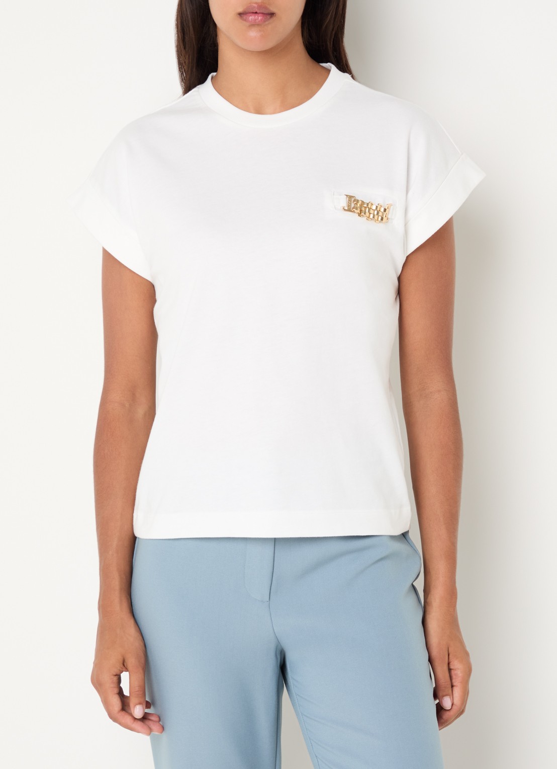 NIKKIE Aleena T-shirt met ronde hals - detail 4 wit