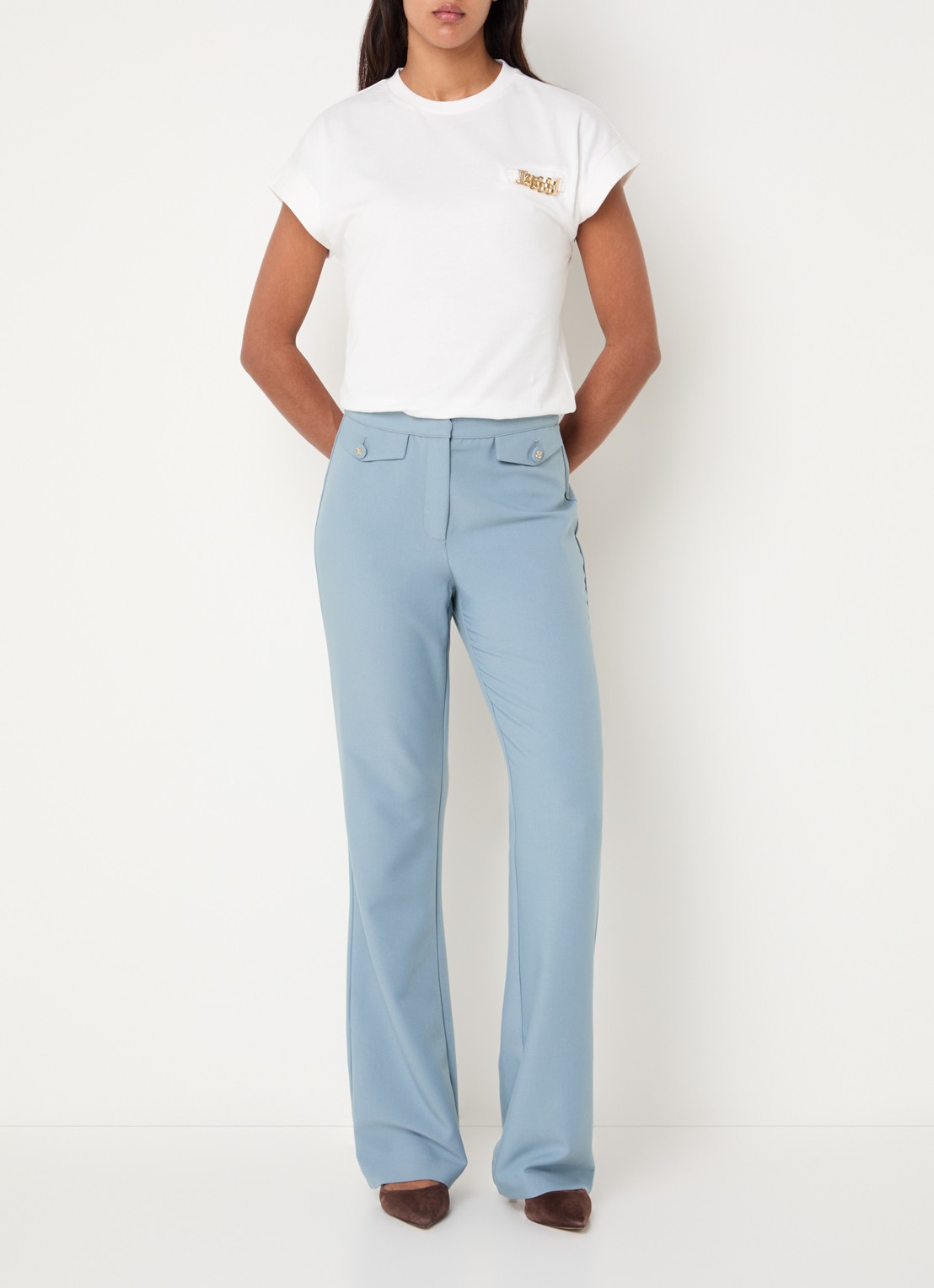 NIKKIE Aleena T-shirt met ronde hals - voorkant 3 wit