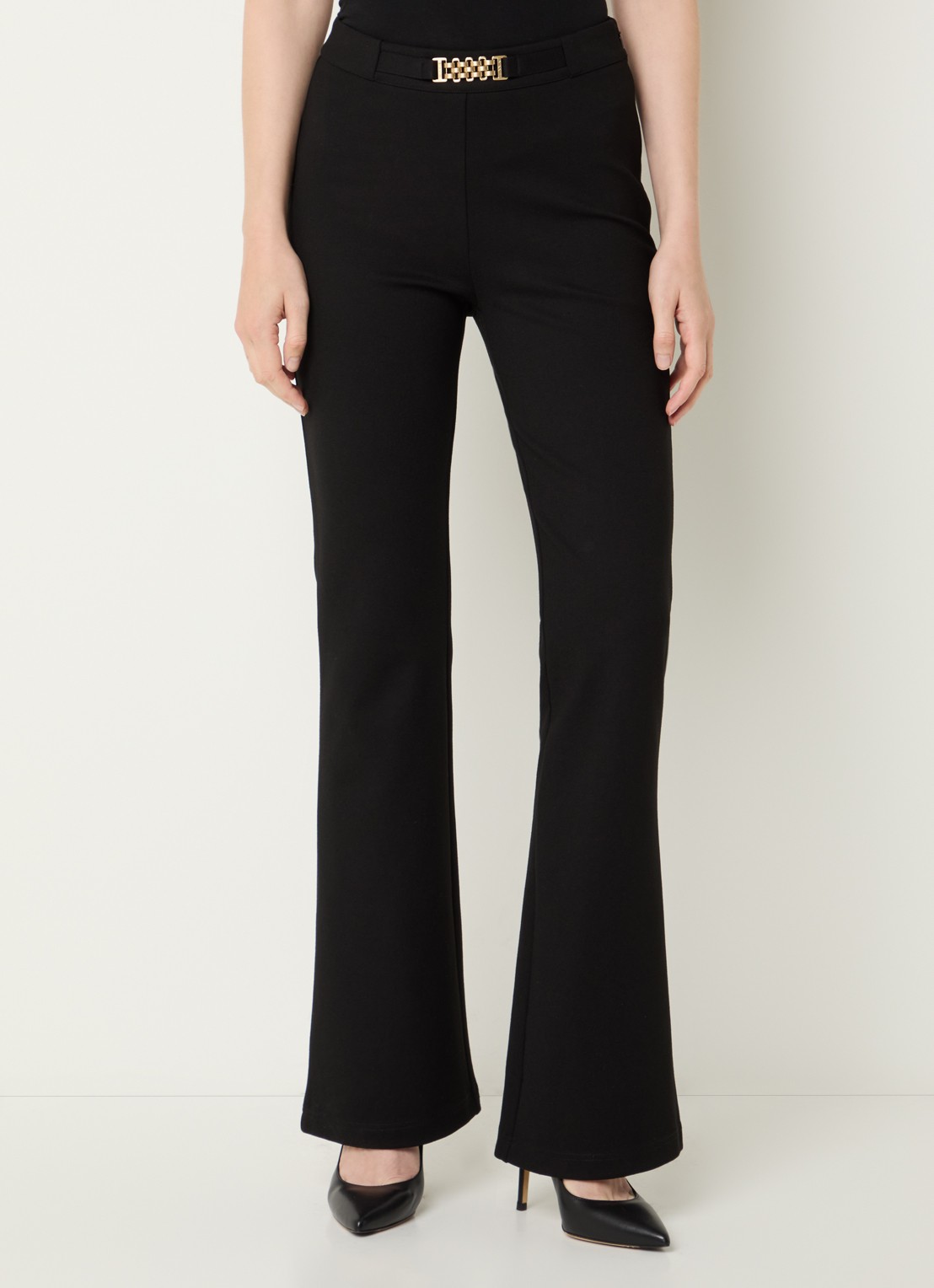 NIKKIE Alka double-breasted blazer met schoudervulling - detail zwart