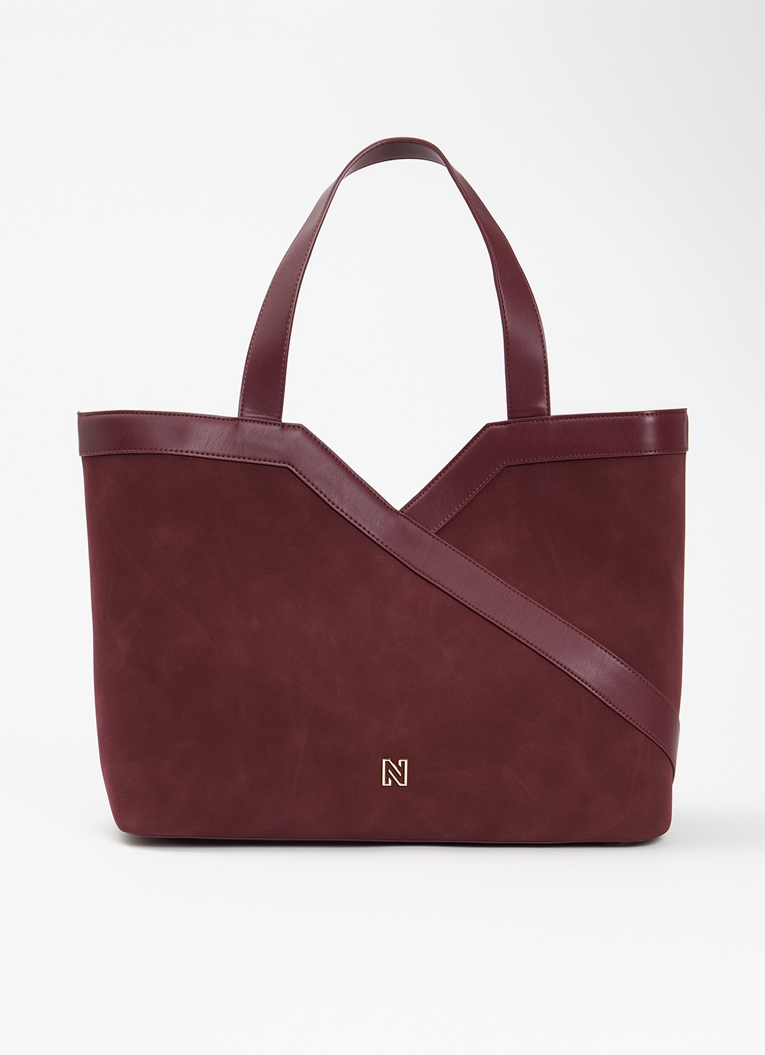 NIKKIE Alvin shopper met logo - voorkant 2 bordeauxrood