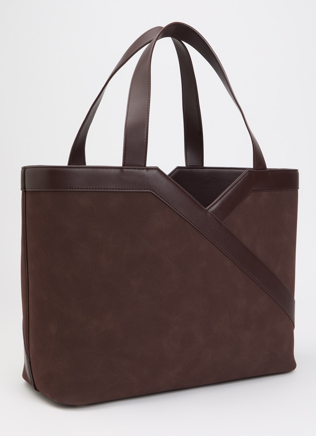 NIKKIE Alvin shopper met logo - achterkant 2 chocoladebruin
