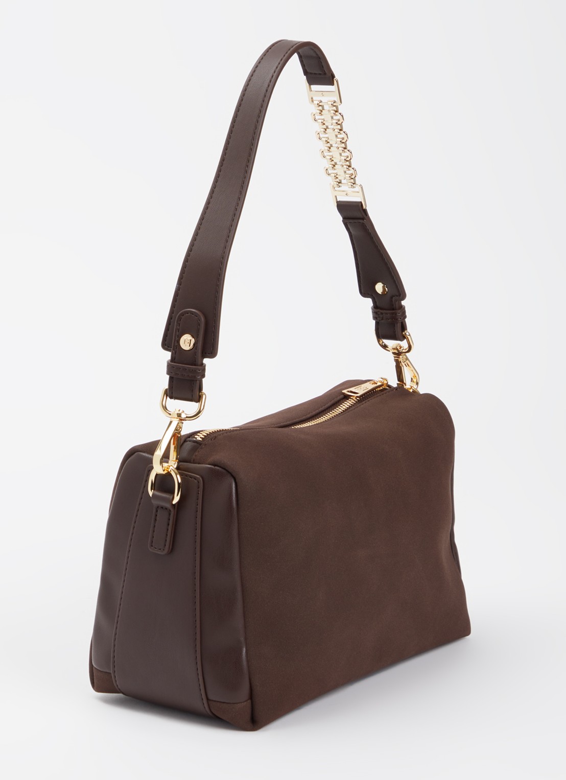 NIKKIE Amandelien small schoudertas met afneembare schouderriem  - achterkant 4 chocoladebruin