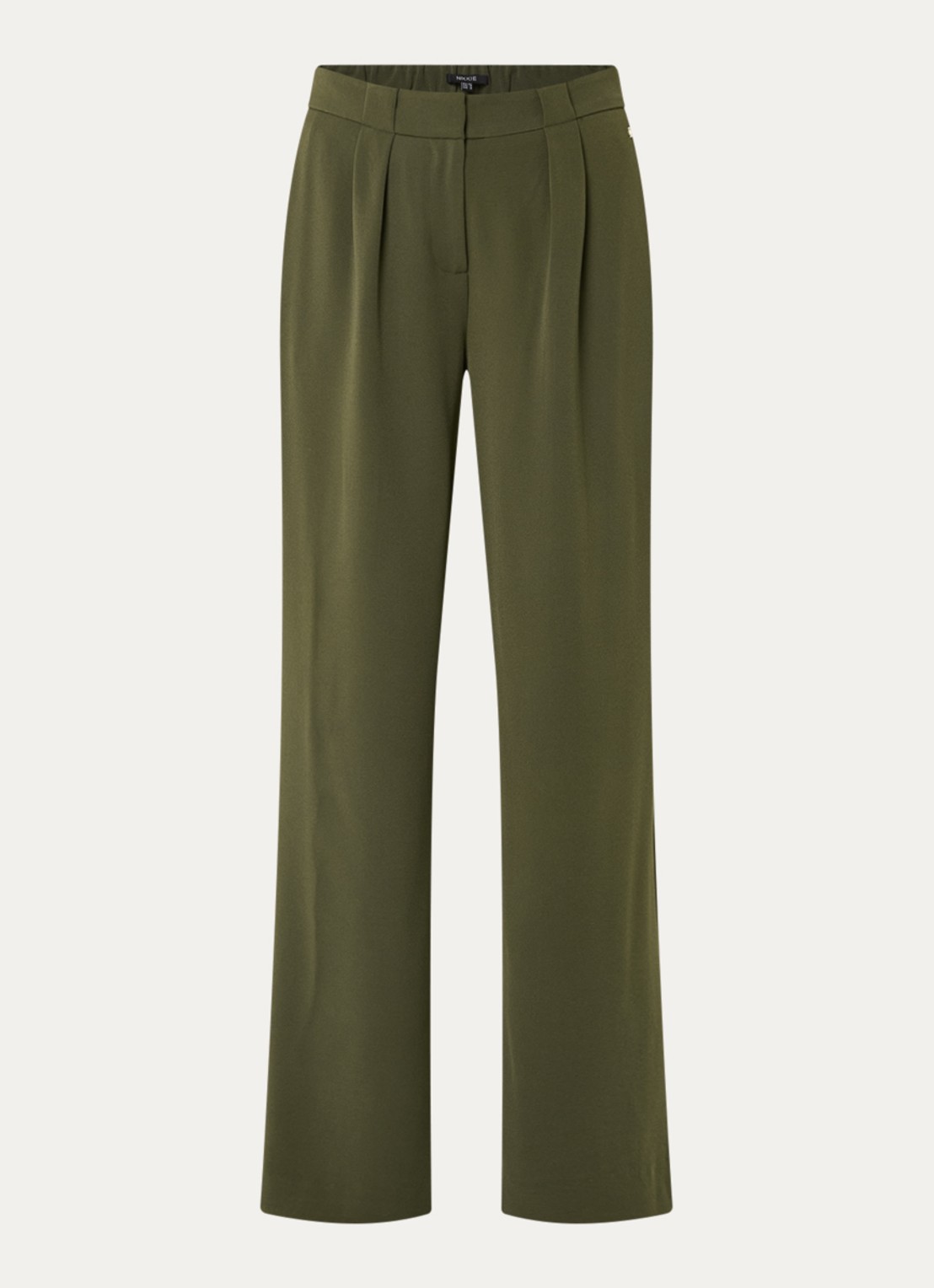 NIKKIE Amine high waist loose fit pantalon met steekzakken - voorkant 2 donkergroen