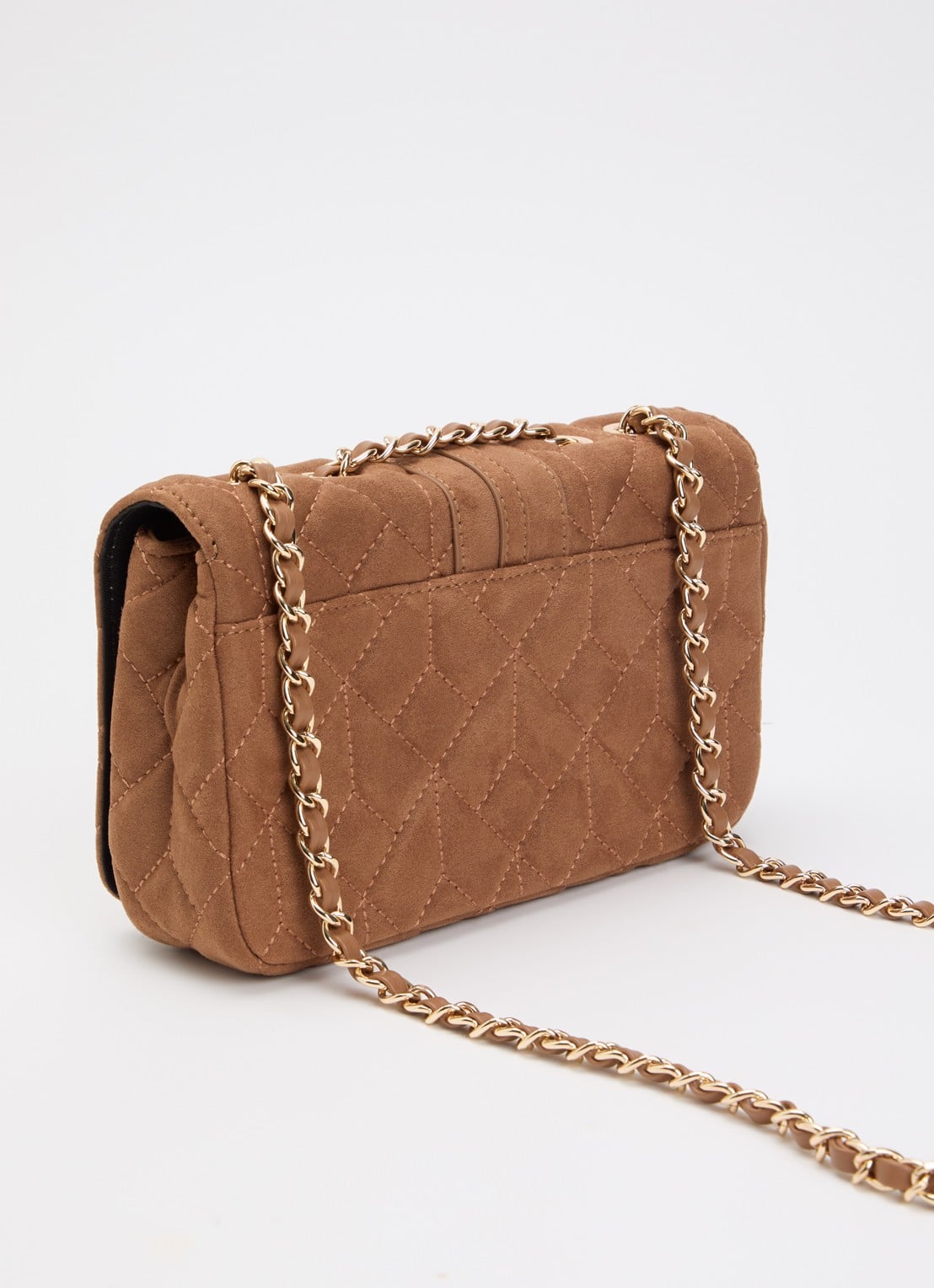 NIKKIE Ann crossbodytas met quilt patroon - achterkant 5 hazelnootbruin